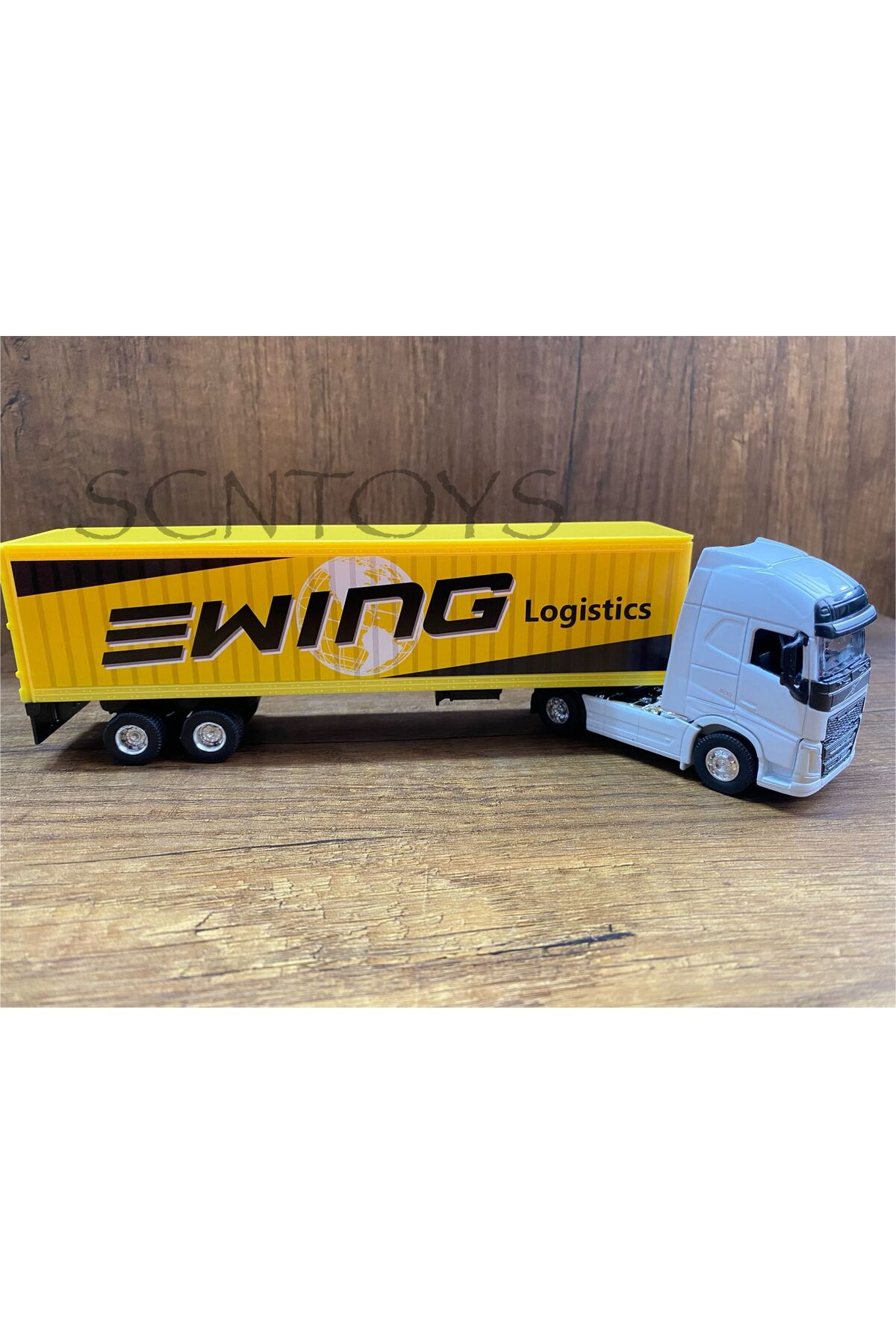 ماشین اسباب بازی VOLVO 4X2 و TRAILER WELLY TRUCK TRACTOR TOY METAL COVERS باز scntoys