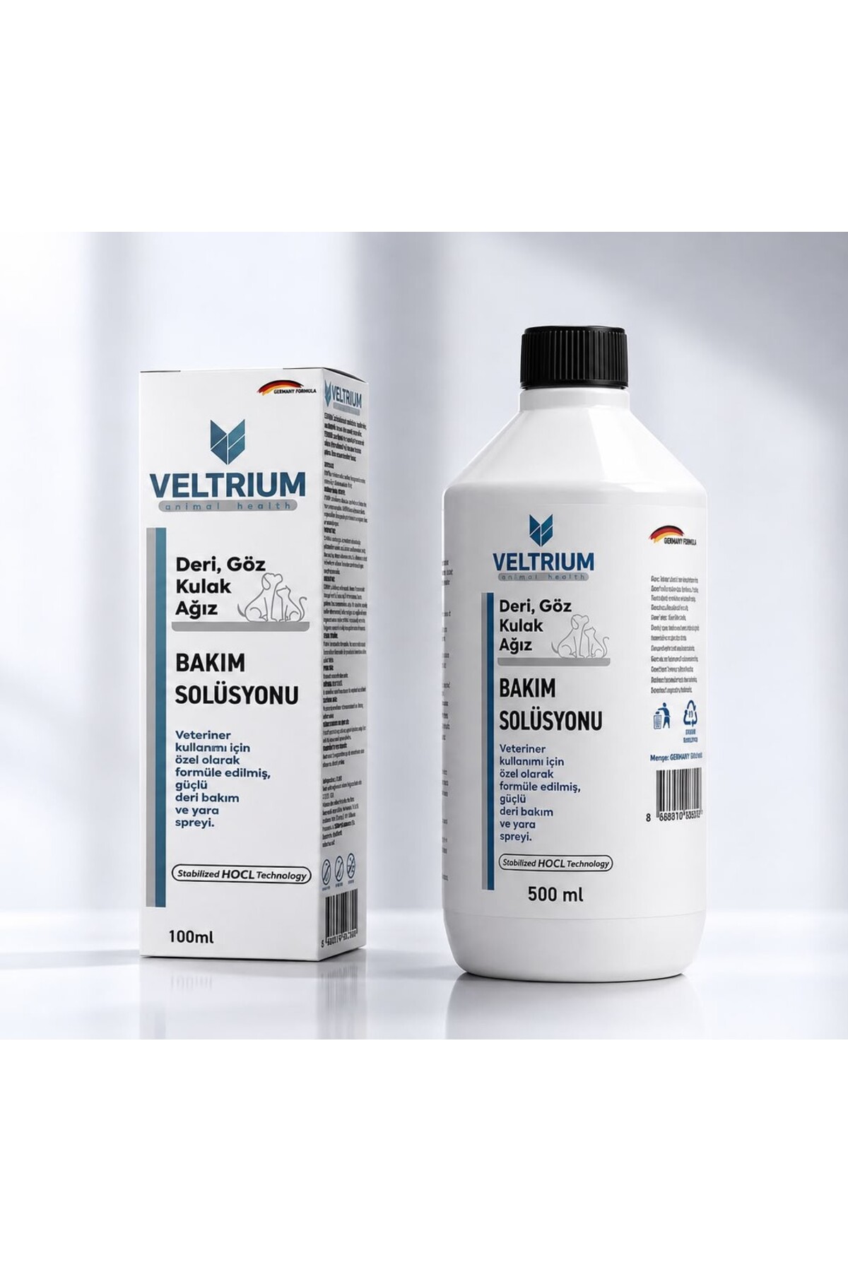 محلول مراقبت از زخم حیوانات ولتریوم Veltrium، ۱۰۰ میلی‌لیتر + بطری جایگزین ۵۰۰ میلی‌لیتری
