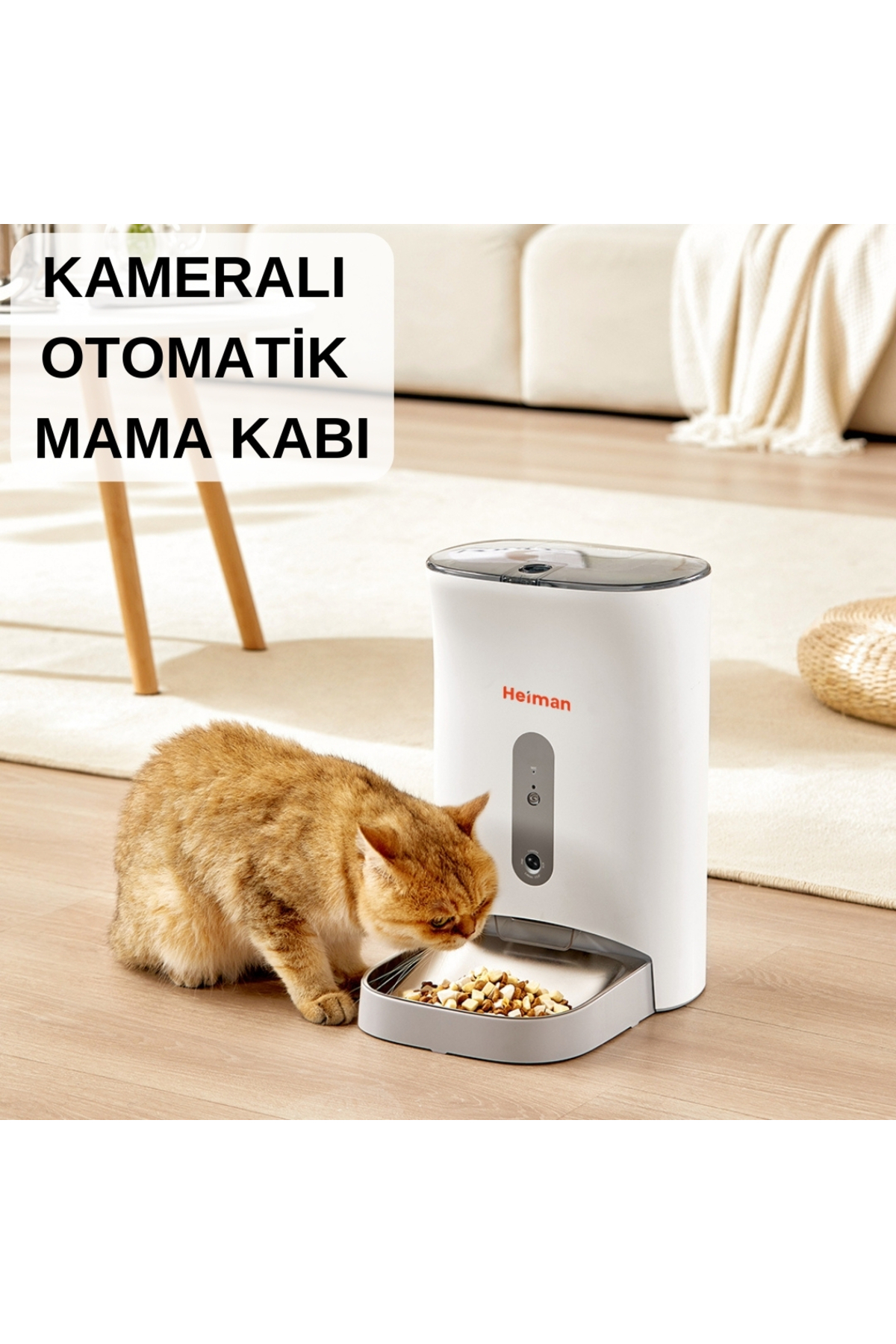 ظرف غذای هوشمند دوربین‌دار هایمان Heiman مدل HM-22 با وای‌فای و کنترل صوتی
