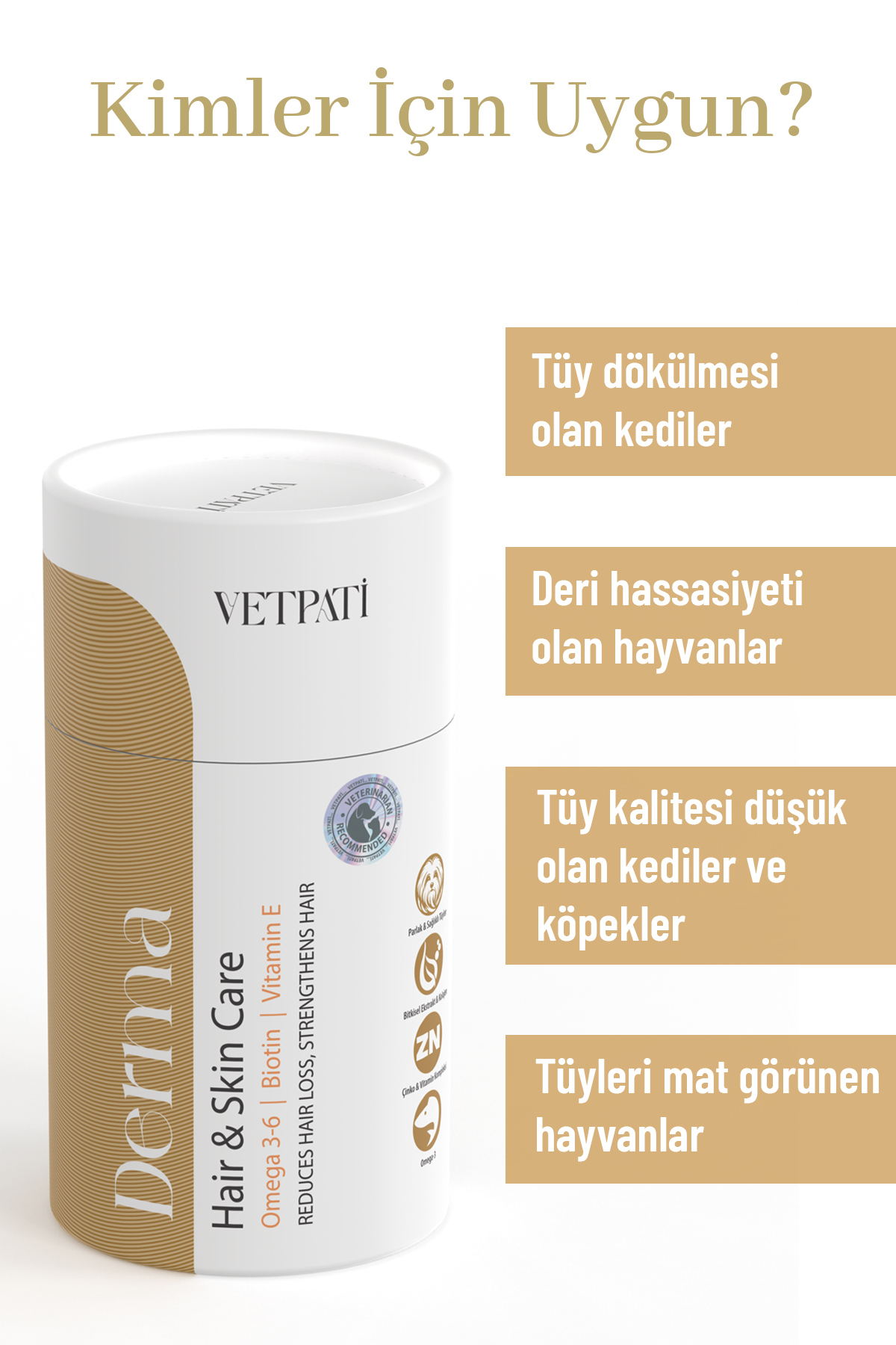 مجموعه مکمل آمینواسید و ویتامین گربه و سگ، همراه شربت پوست و مو وت‌پاتی Vetpati Dermacare Duo