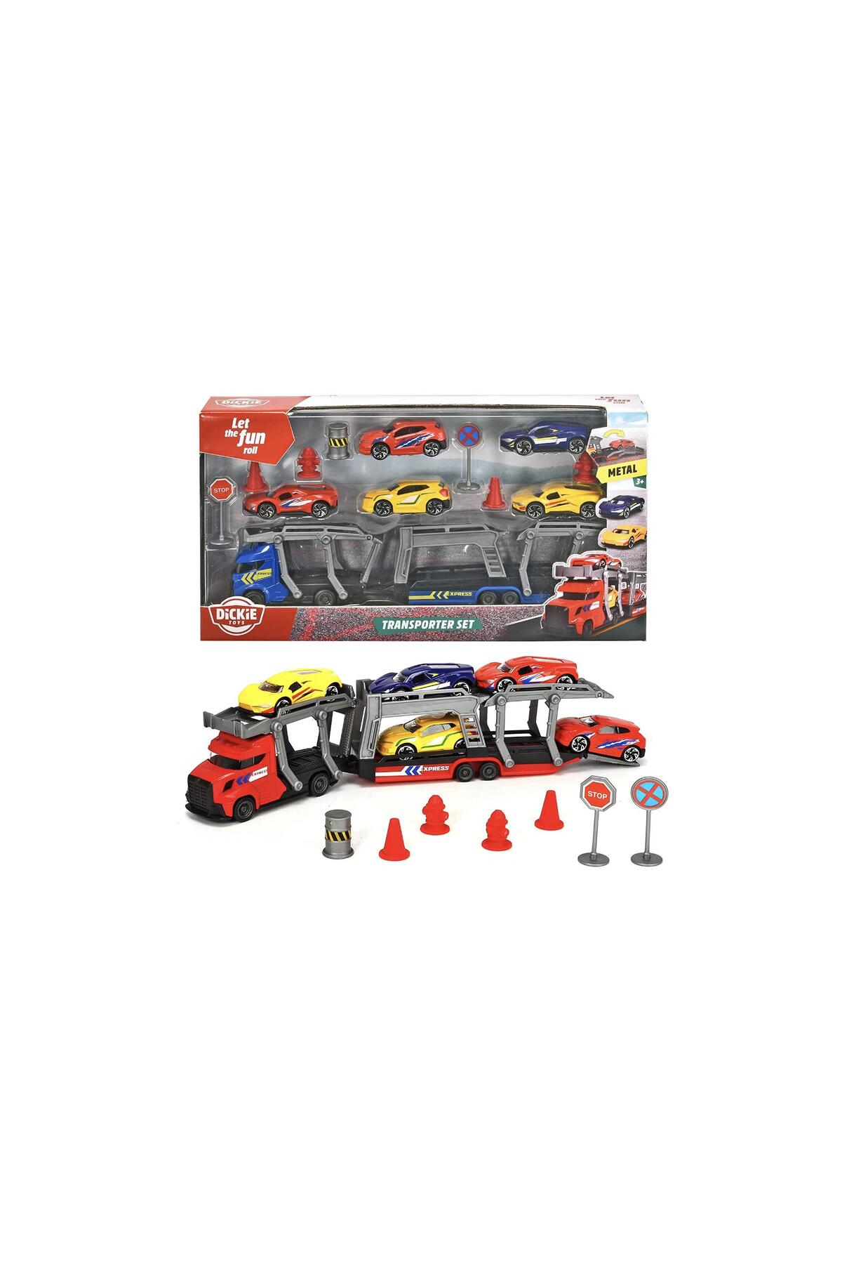 ماشین اسباب بازی مجموعه حمل و نقل DICKIE با 5 X METAL DIECAST VEHICLES 203745012 Dickie Toys