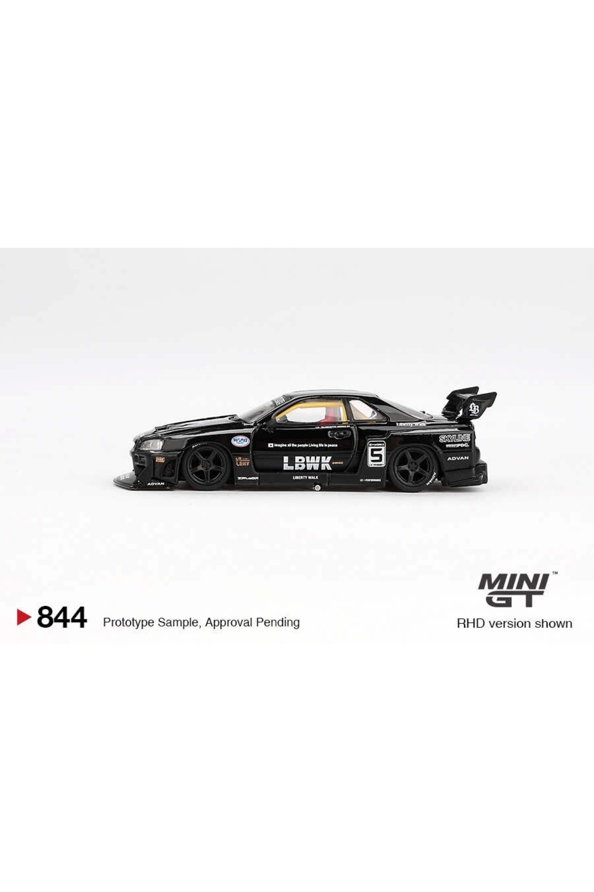مدل خودرو 1 64 نیسان LB ER34 SUPER SILHOUETTE SKYLINE مشکی اورجینال mini gt