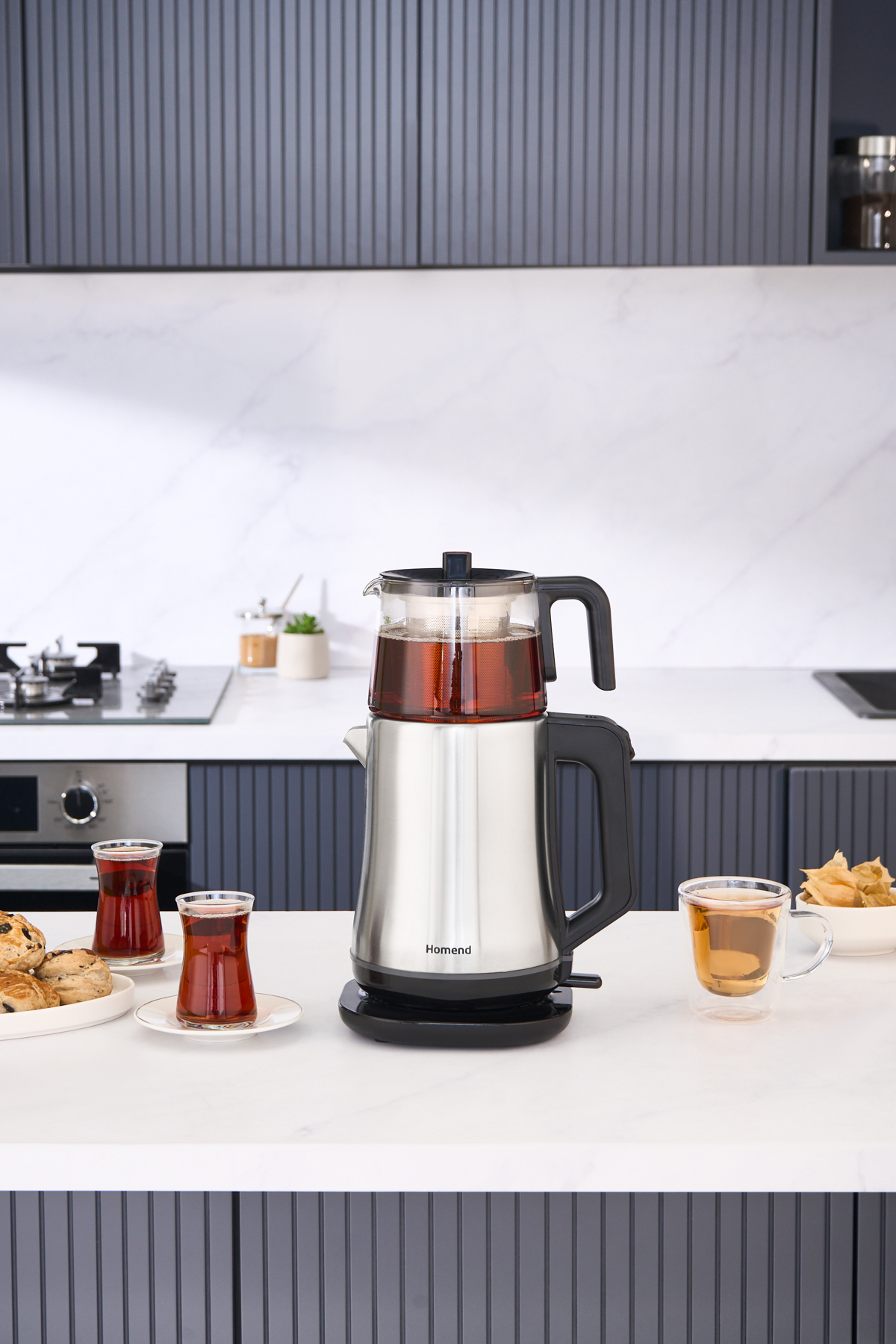چای ساز دستگاه اینوکس ROYALTEA ELEGANT 1777H اورجینال HOMEND