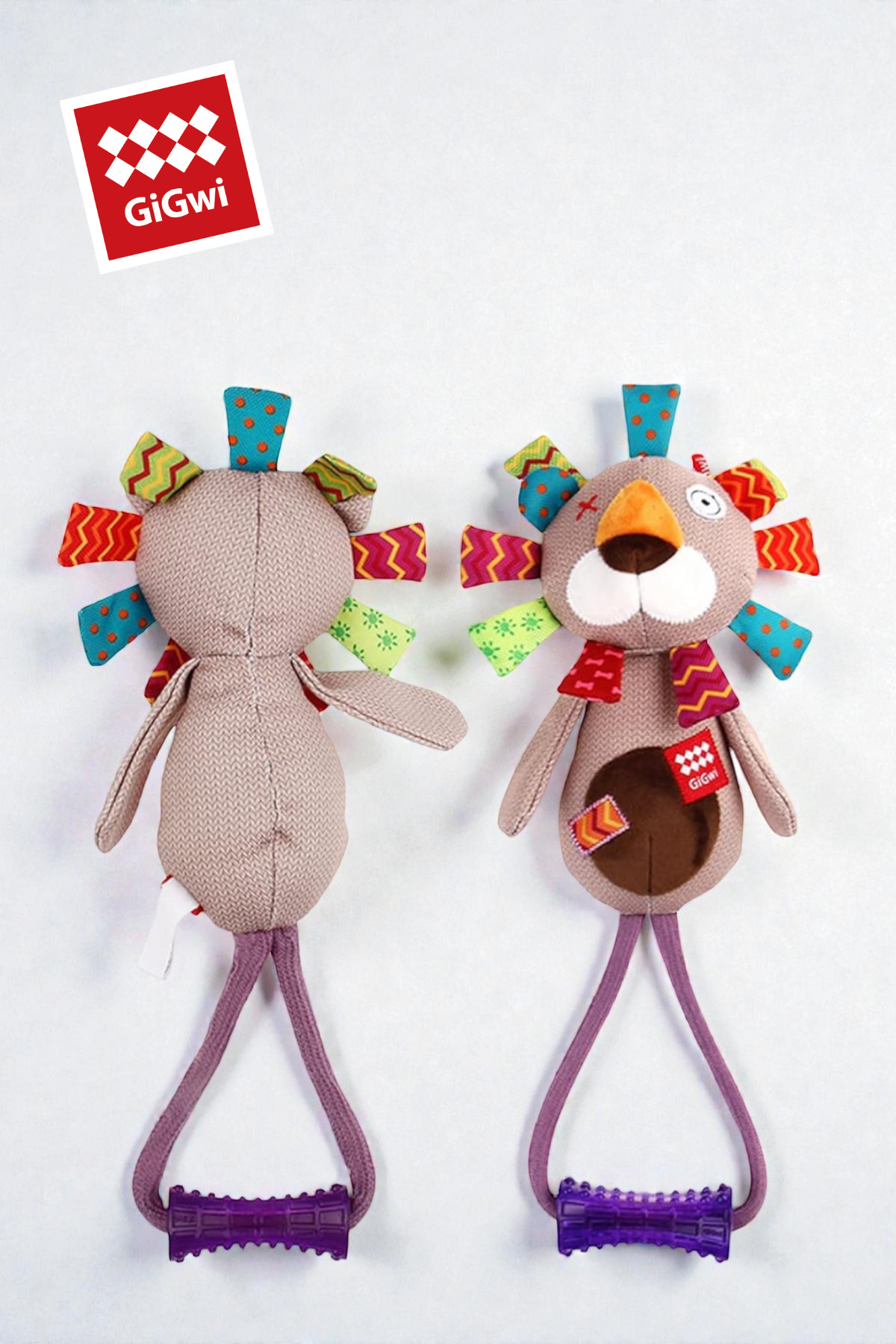 اسباب‌بازی سگ گیگ‌وی Gigwi مدل 6196، شیر پولیشی صدادار سری Plush Friendz قهوه‌ای