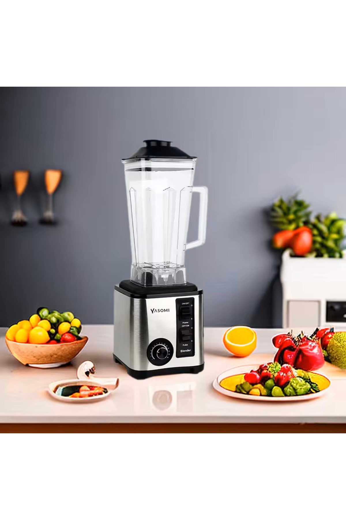 ست مخلوط کن با ظرفیت کاسه یخ شکن 5042 800W SUPER MIX 3LT اورجینال Yasomi