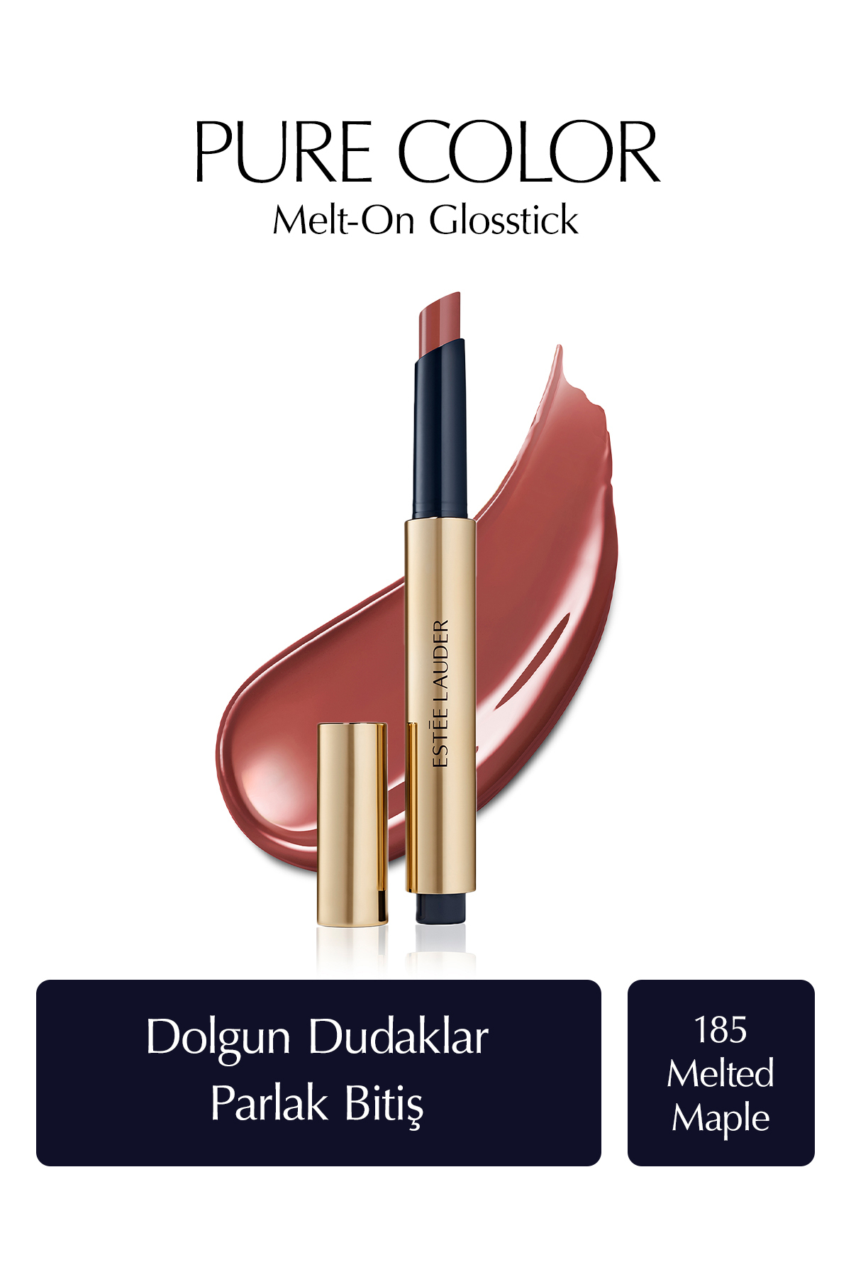 رژ لب ذوب رنگ خالص ON TRINKER مؤثر GLOSTICK DOLGIZER رنگ: MAPLE شده 185 Estee Lauder
