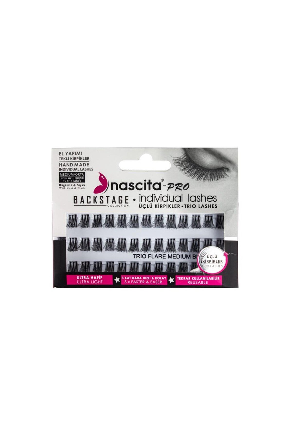 مژه مصنوعی سه تایی مدل Naseye000115 با کیفیت بالا و طراحی زیبا nascita