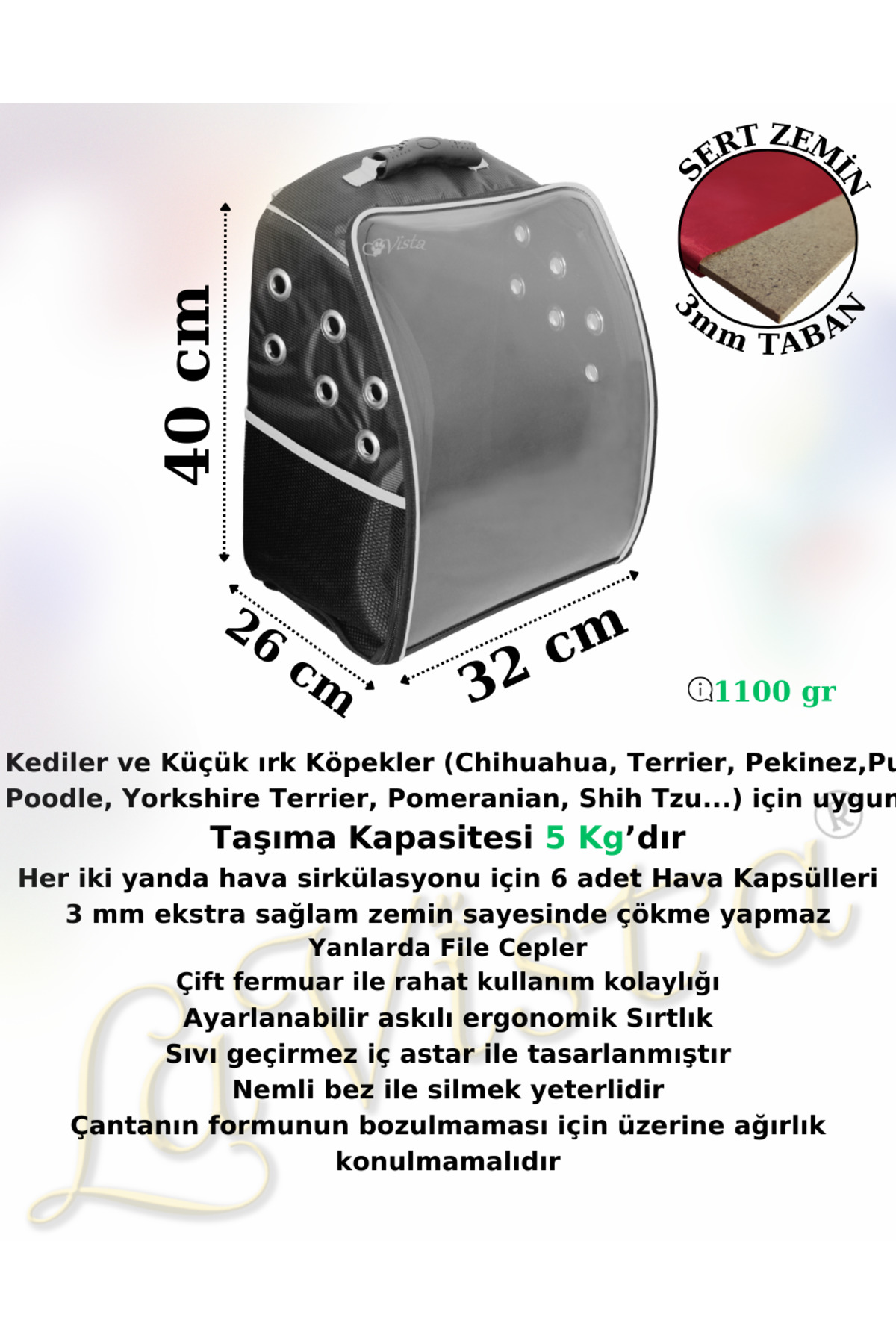 کوله‌پشتی حمل گربه و سگ لاویستا LAVİSTA Twist، مدل Twi239، خاکستری دودی