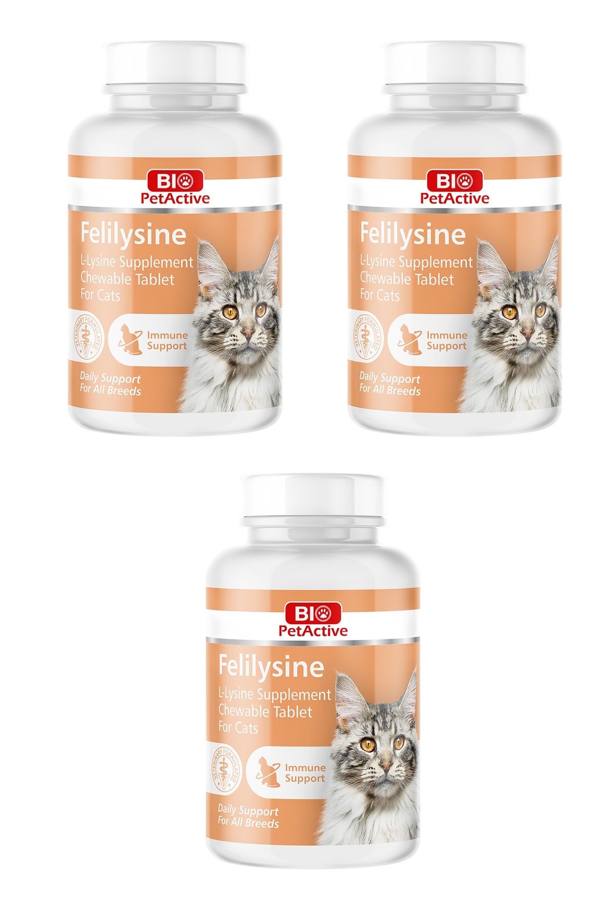 قرص ال‌لیزین گربه بایو پت‌اکتیو Bio PetActive Felilysine، ۹۰ عددی، ۴۵ گرم × ۳