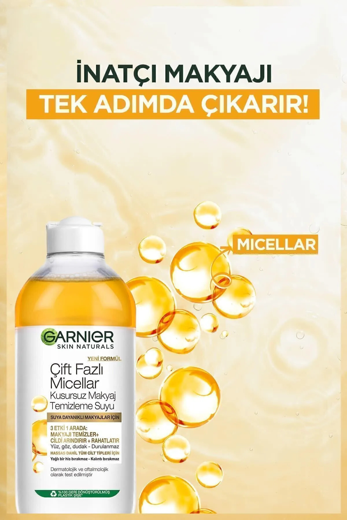 Garnier آب پاک کننده آرایش دو فازه با میسلار 400 میلی لیتر 2 لیتری