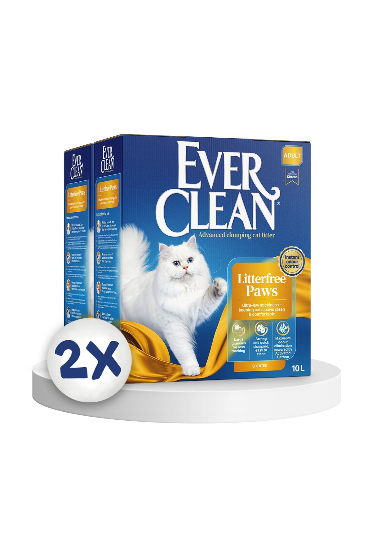 خاک گربه کلامپی Litterfree Paws ایور کلین Ever Clean، ۱۰ لیتری، بسته ۲ عددی