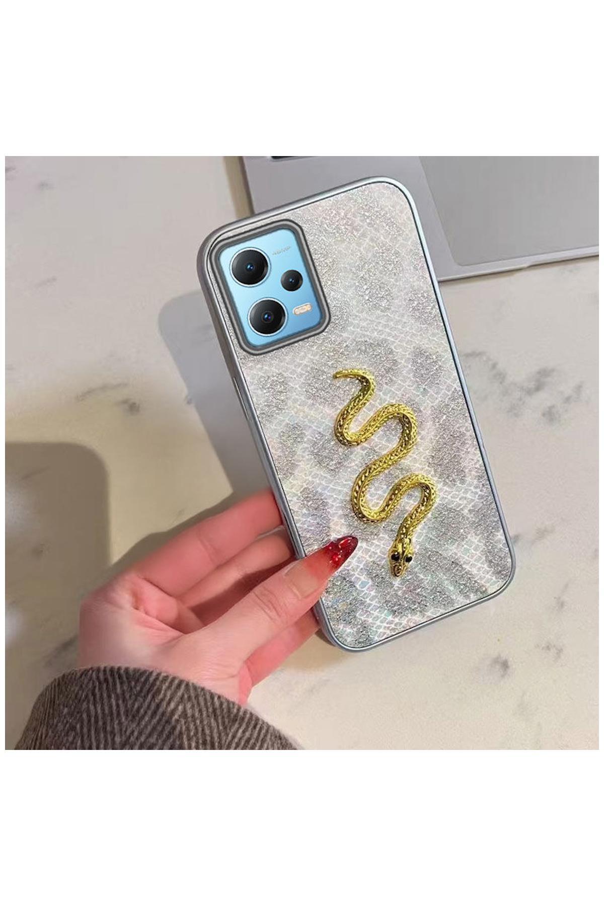 کاور و قاب محافظ شیائومی REDMI NOTE 12 PRO 5G سازگار با سیلیکونی ZEBANA GOLDEN SERPENT خاکستری اورجینال Zebana