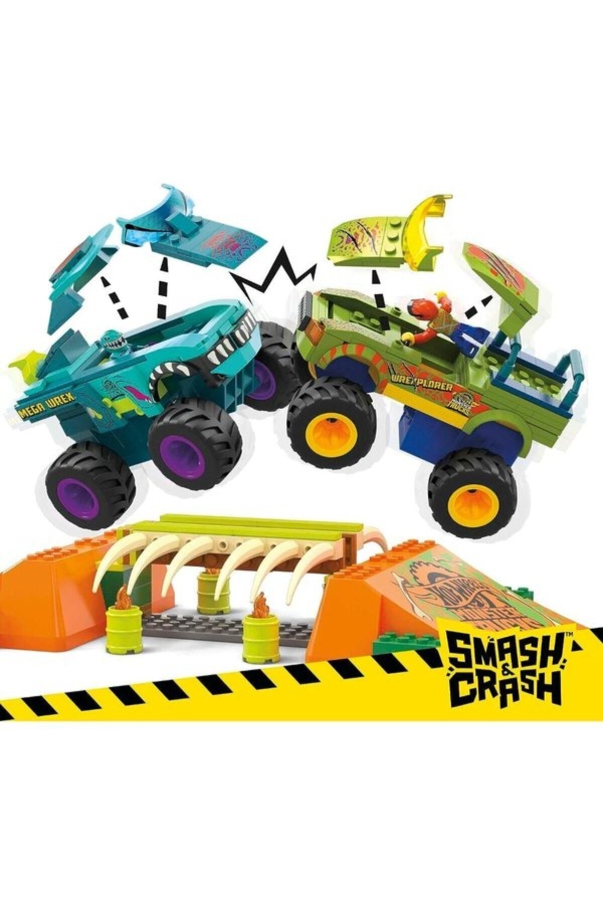 ماشین اسباب بازی دوره شیرین کاری HWL MONSTER TRUCKS Q&A MEGA WREX BONEYARD COURSE HKF89 از ترکیه HOT WHEELS