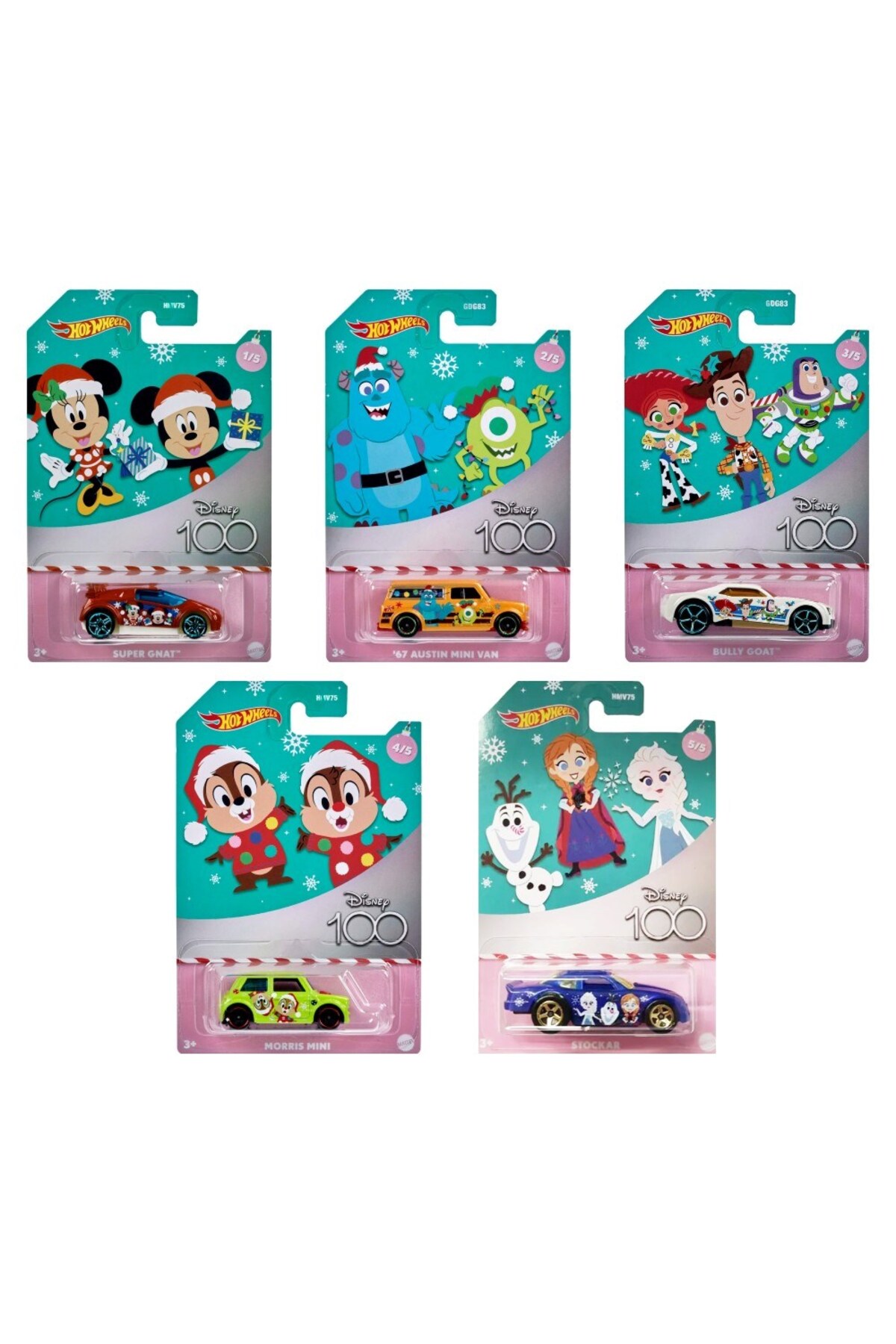 ماشین اسباب بازی دیزنی 100. سال اتومبیل های مضمون 5 هات ویلز اورجینال HOT WHEELS