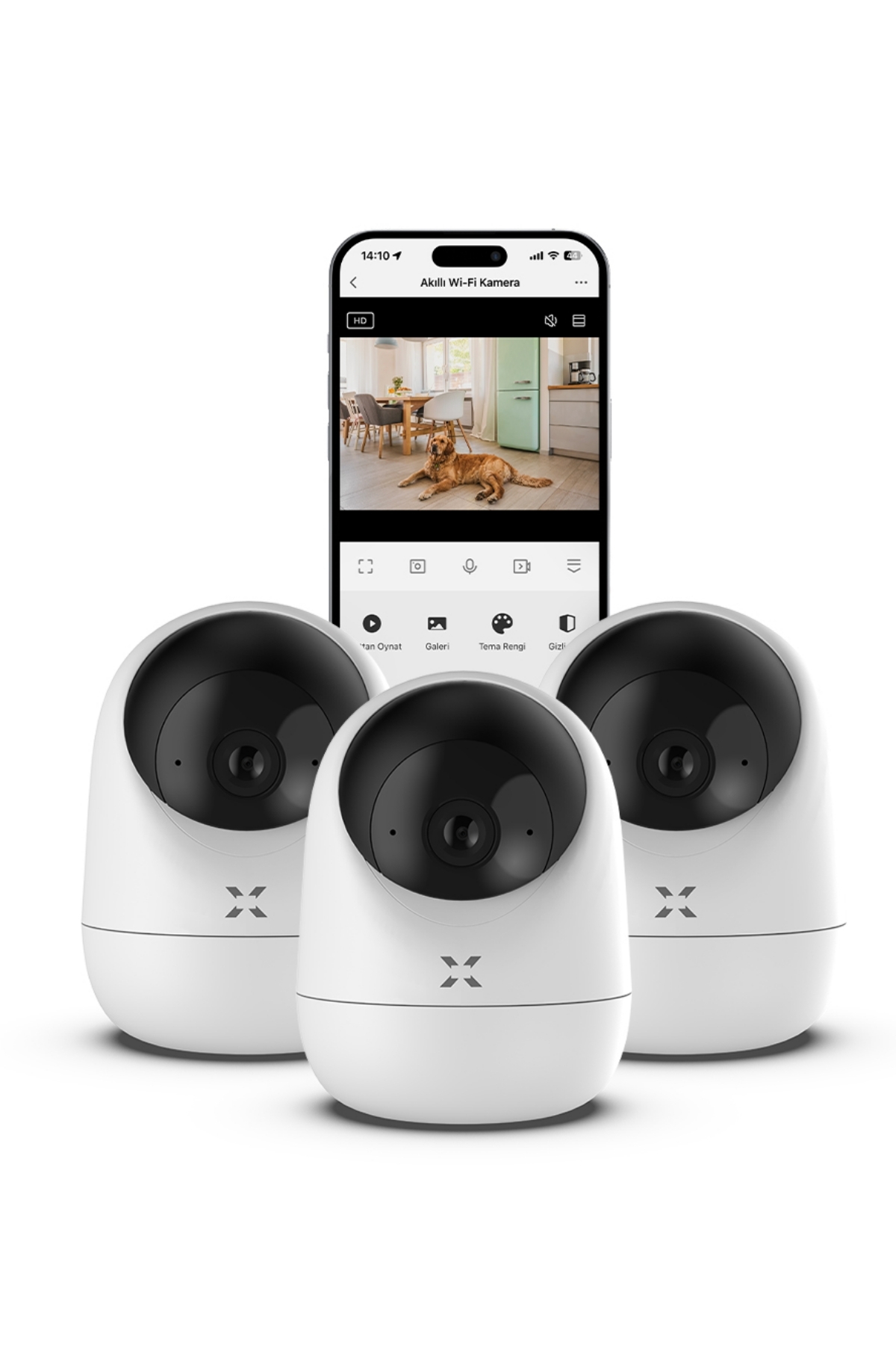 مجموعه ۳ دوربین امنیتی داخلی زنون اسمارت Xenon Smart، مدل X7207-3، وضوح 1080P سفید