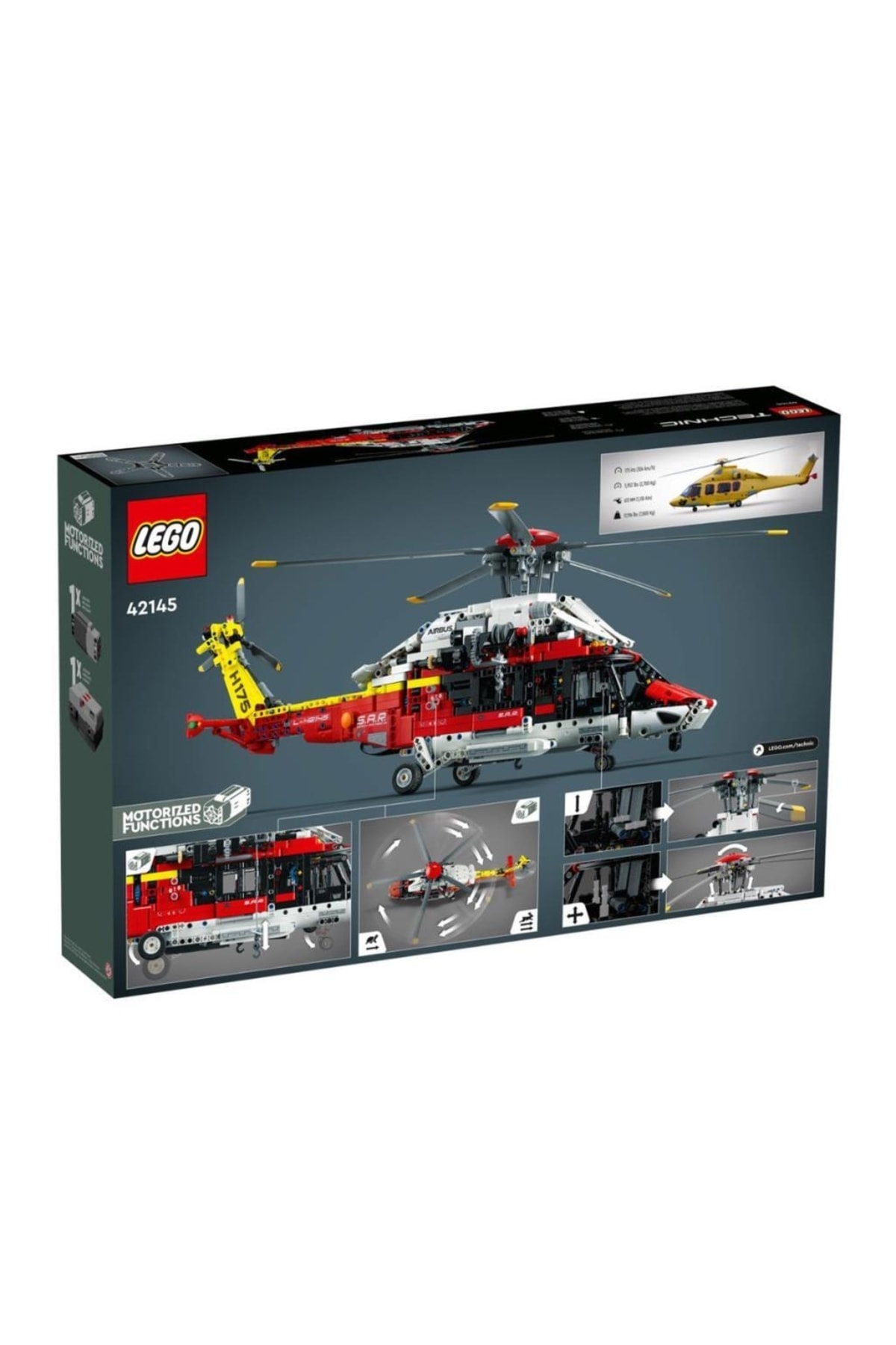 هلیکوپتر و هواپیمای اسباب بازی 42145 TECHNIC AIRBUS H175 نجات 2001 قطعه +11 سن لگو اورجینال LEGO