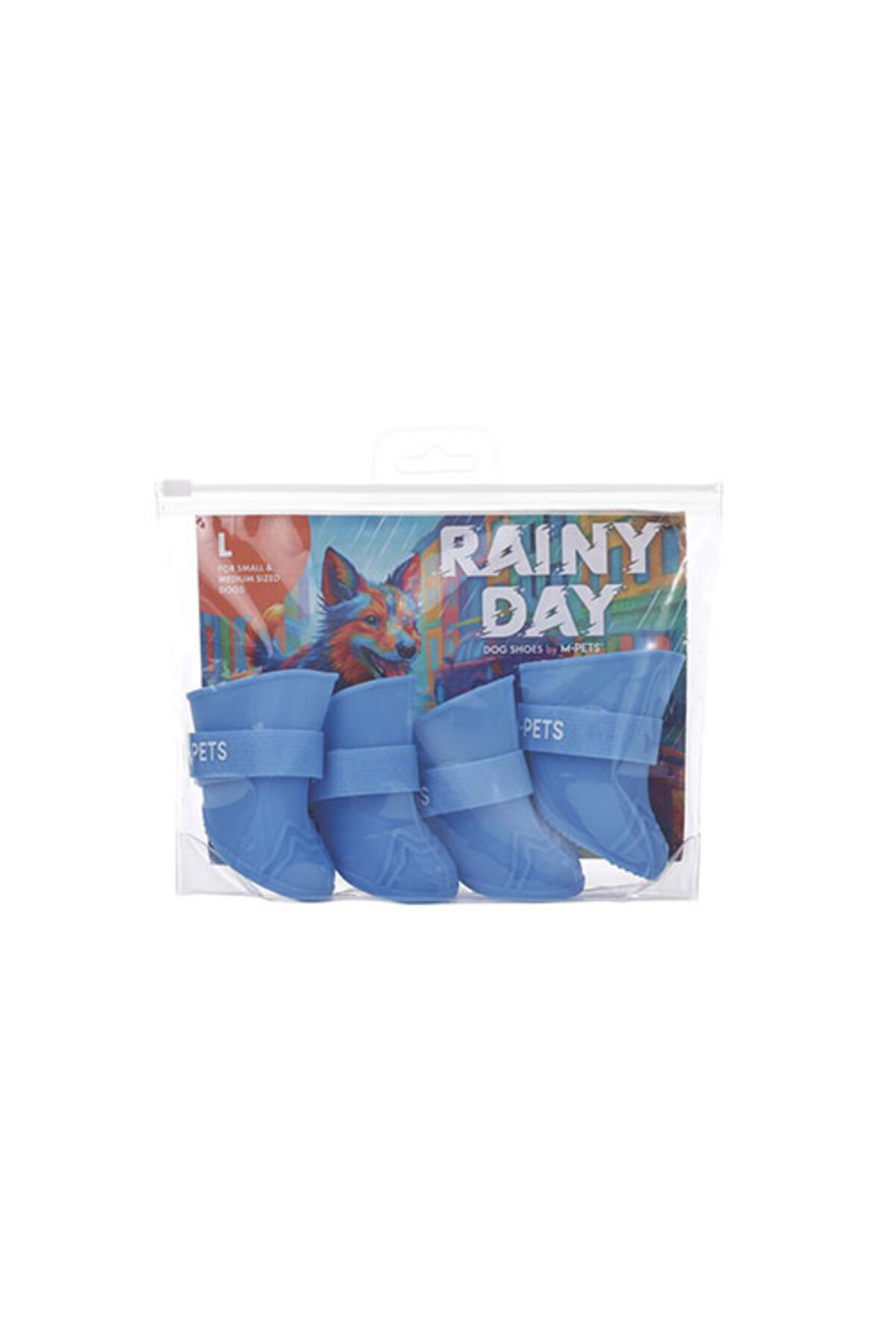 کفش سگ ام‌پتس M-PETS Rainy Day، آبی، سایز Large، ۵ × ۳٫۸ سانتی‌متر