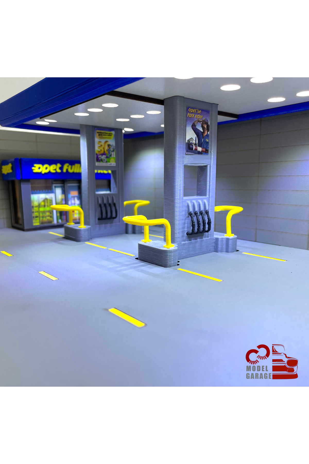 مدل خودرو 1 64 SCALE OPET پمپ بنزین DIORAMA پارکینگ DIECAST قفسه نمایش TOY اورجینال ÜRETİM