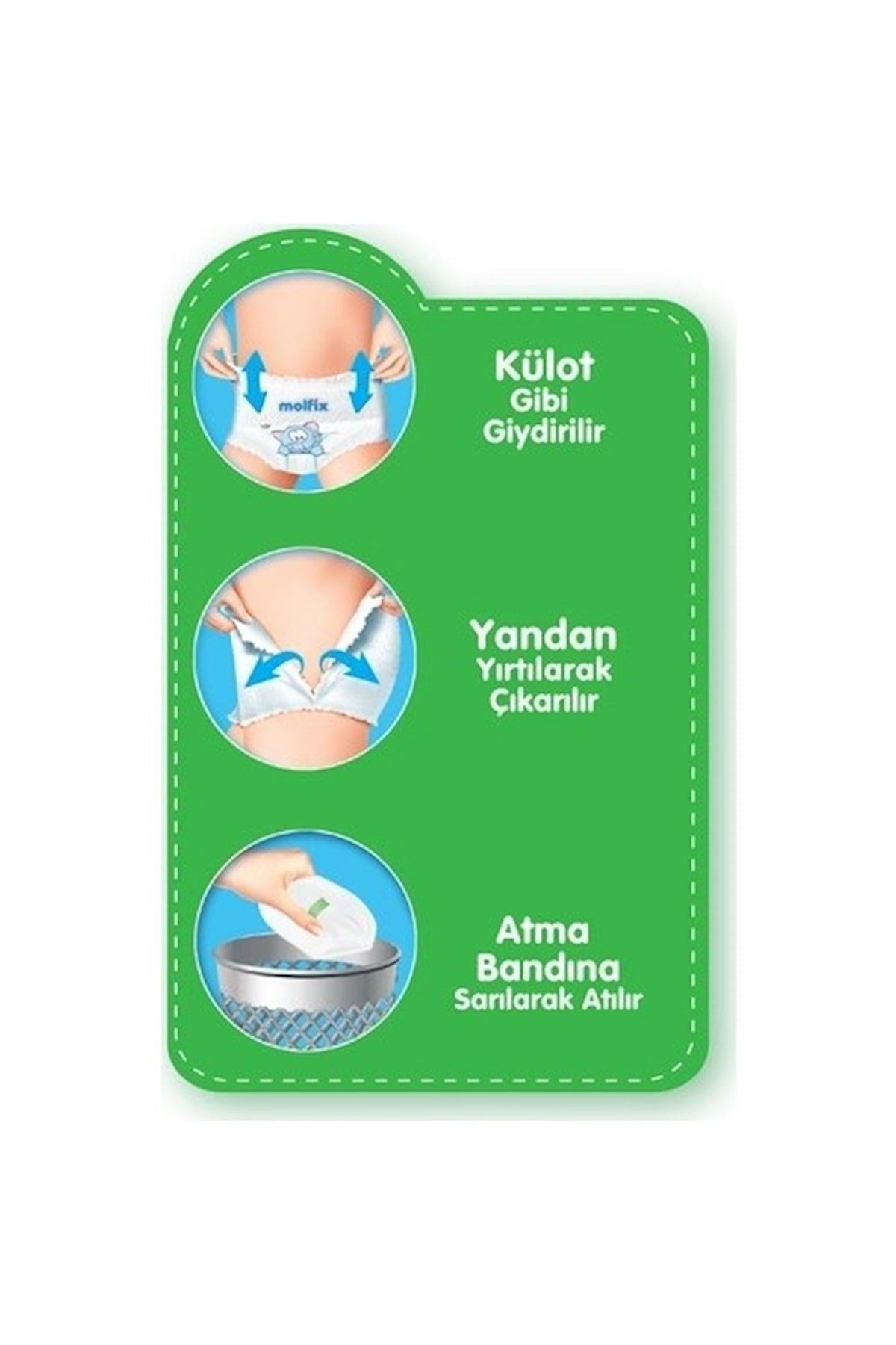 پوشک بچه اندازه شورتی ULTRA ADVANTAGE: 4 7 14 کیلوگرم MAXI 272 عدد اورجینال Molfix