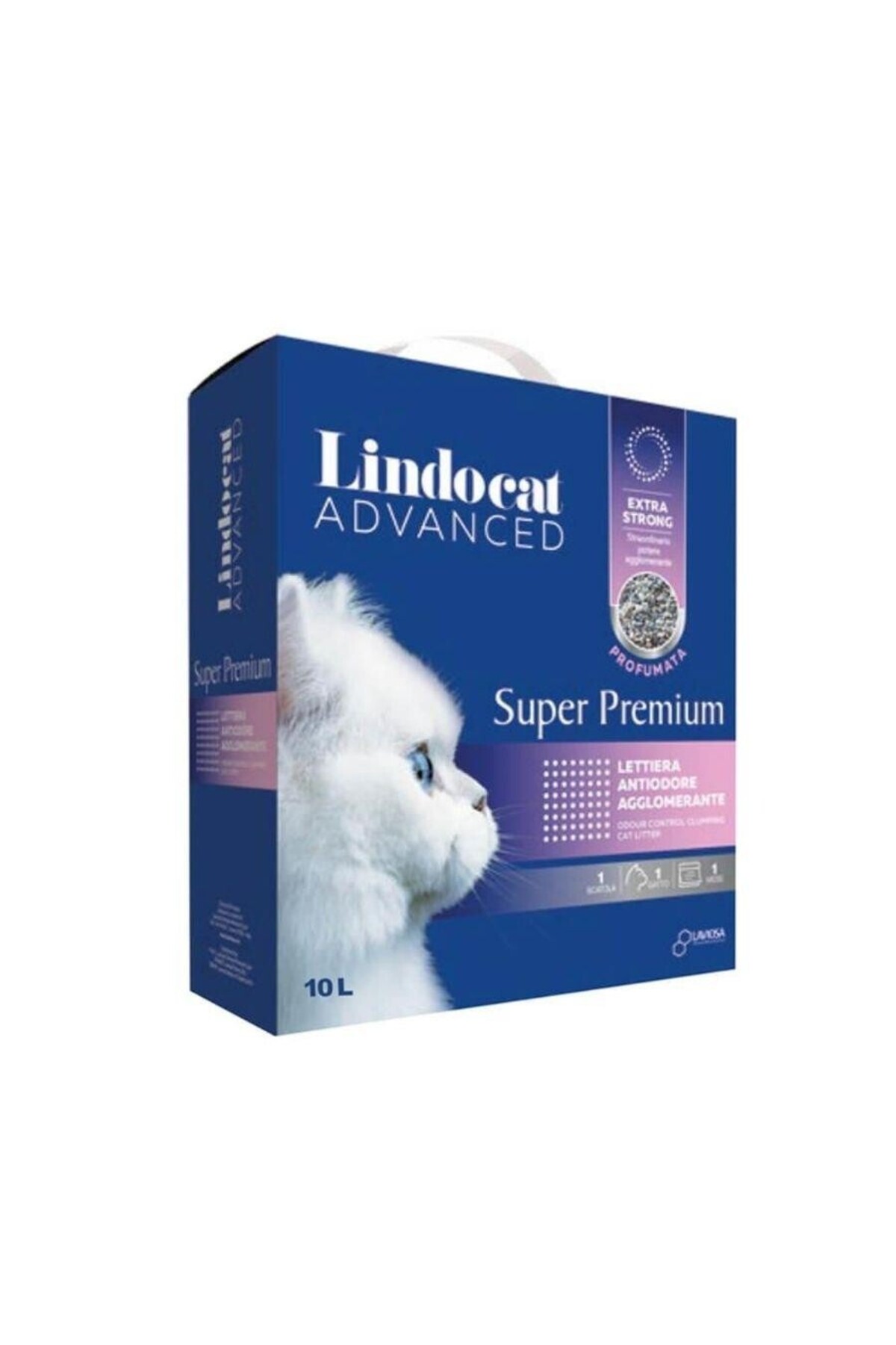 خاک گربه لیندو کت Lindo Cat Advanced Super Premium، گلوله‌شونده با قدرت بالا، رایحه پودر بچه، ۱۰ لیتر
