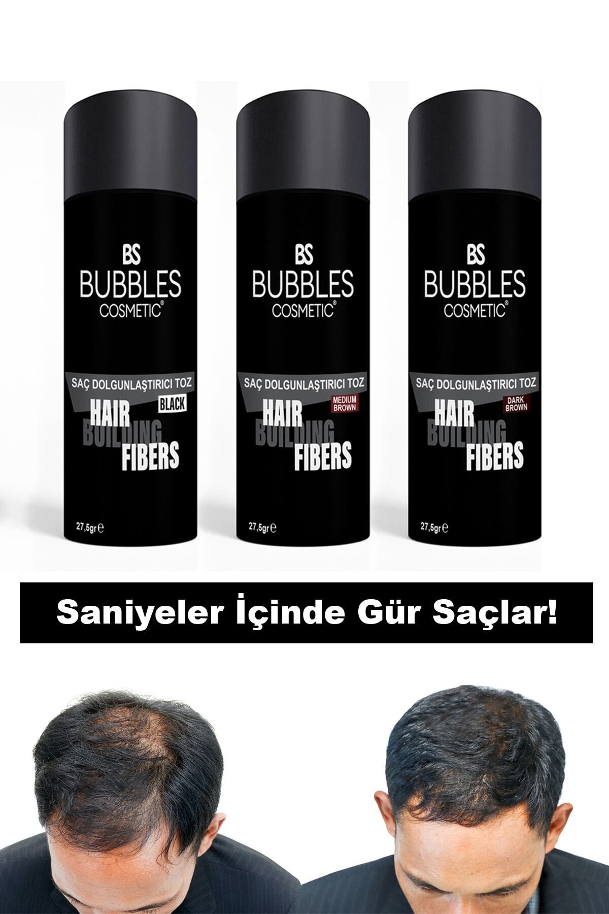 پودر فیبر پرکننده مو سیاه 27.5 گرم مناسب برای همه جنسیت‌ها bs bubbles cosmetic
