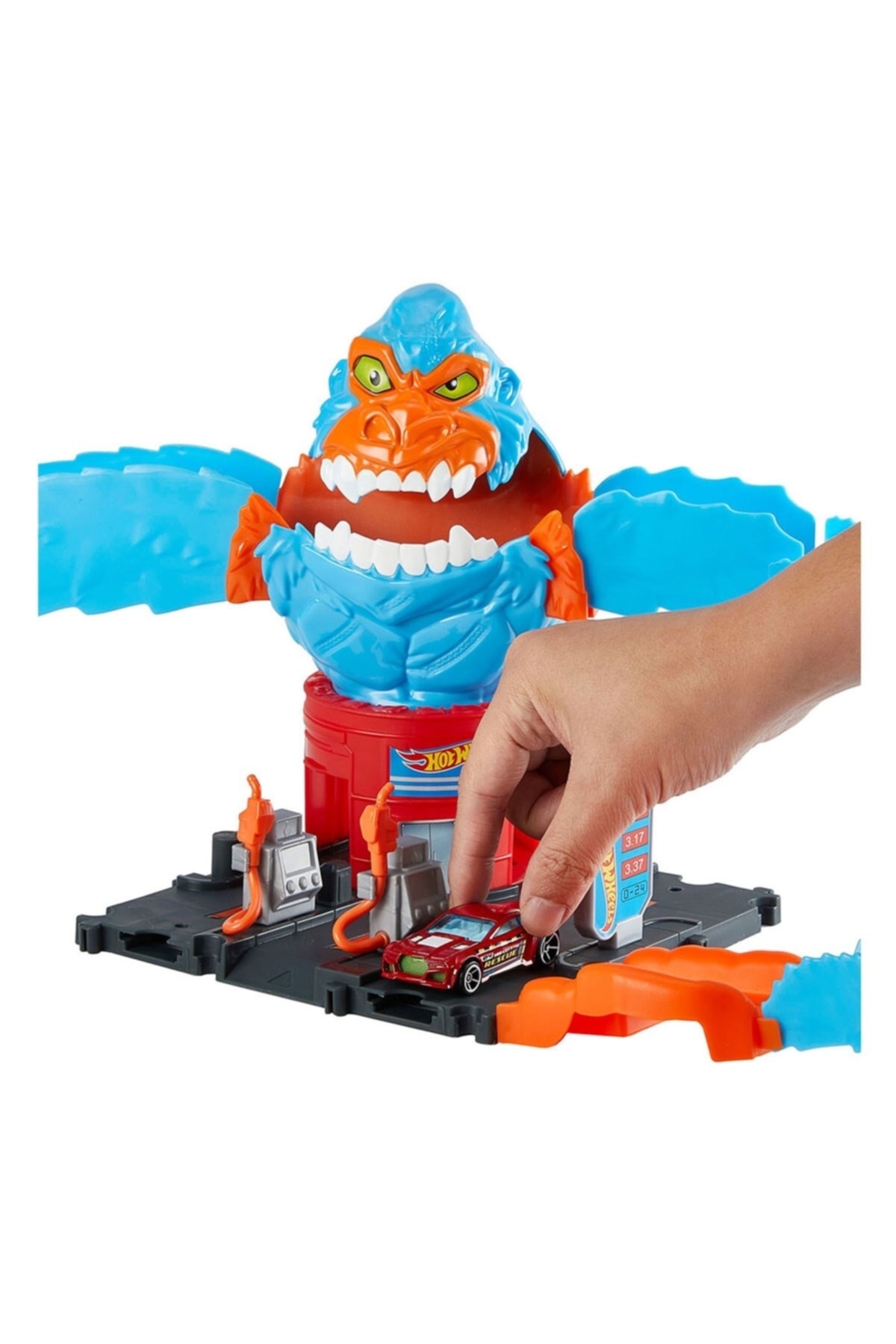 اسباب بازی های فیگور دیگر مجموعه WRECK & RIDE GORILLA HOSTILE CREATURES و 1 ماشین HDR30 HOT WHEELS