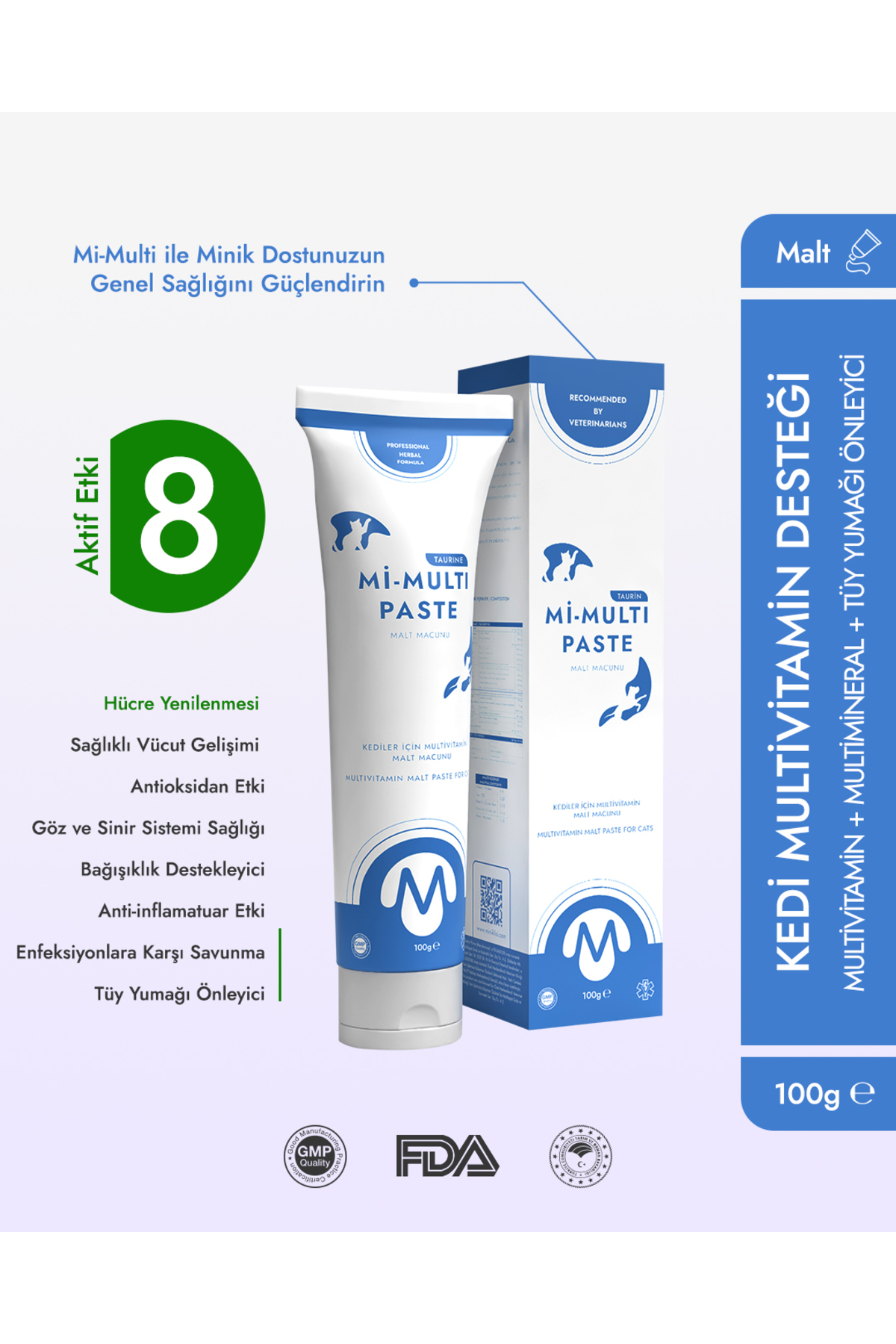 خمیر مالت مولتی‌ویتامین گربه مینیکلیسی Miniklisi، ۱۰۰ گرم