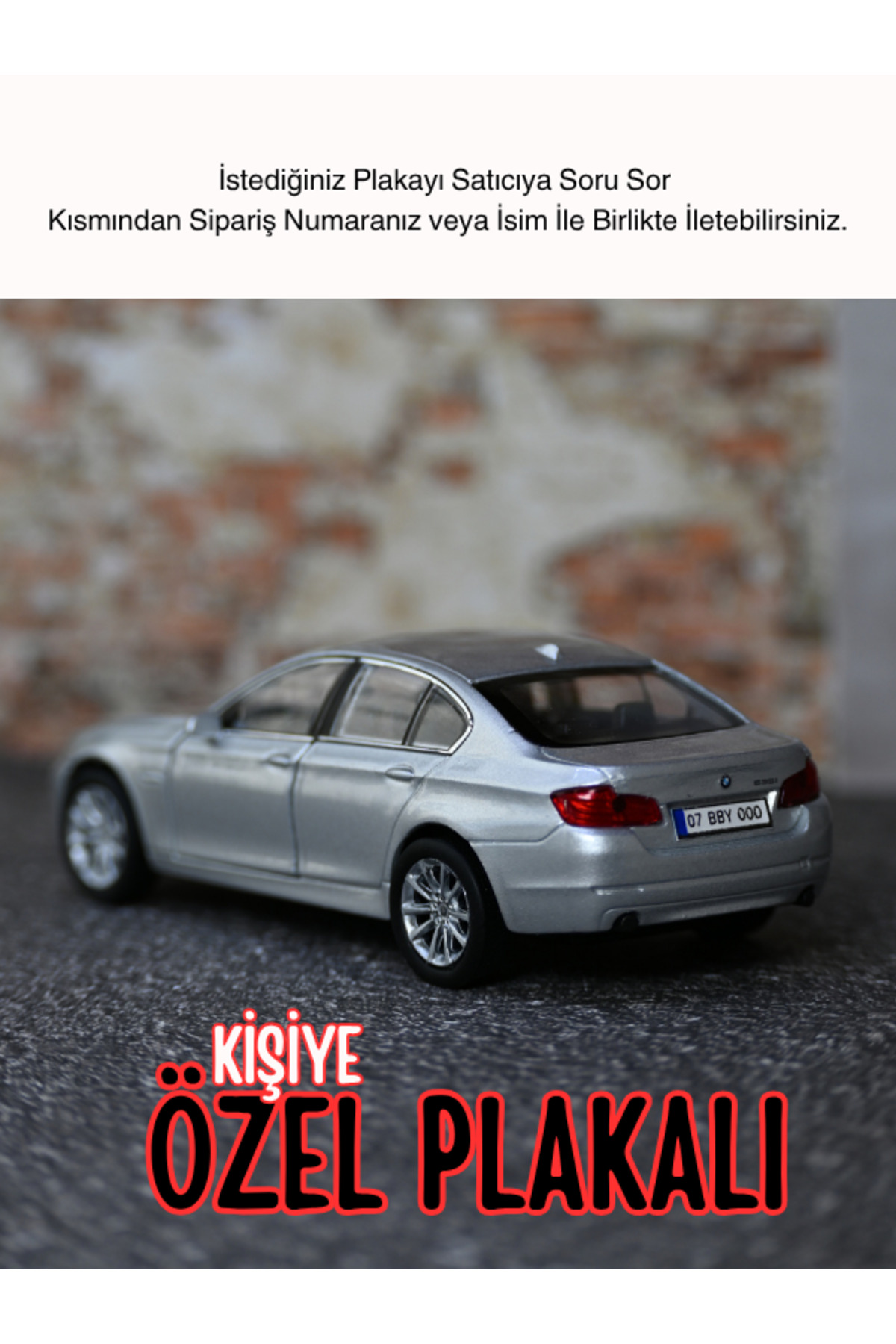 ماشین اسباب بازی BMW 535I METAL CAR TOY خاکستری با صفحه شخصی bebeym