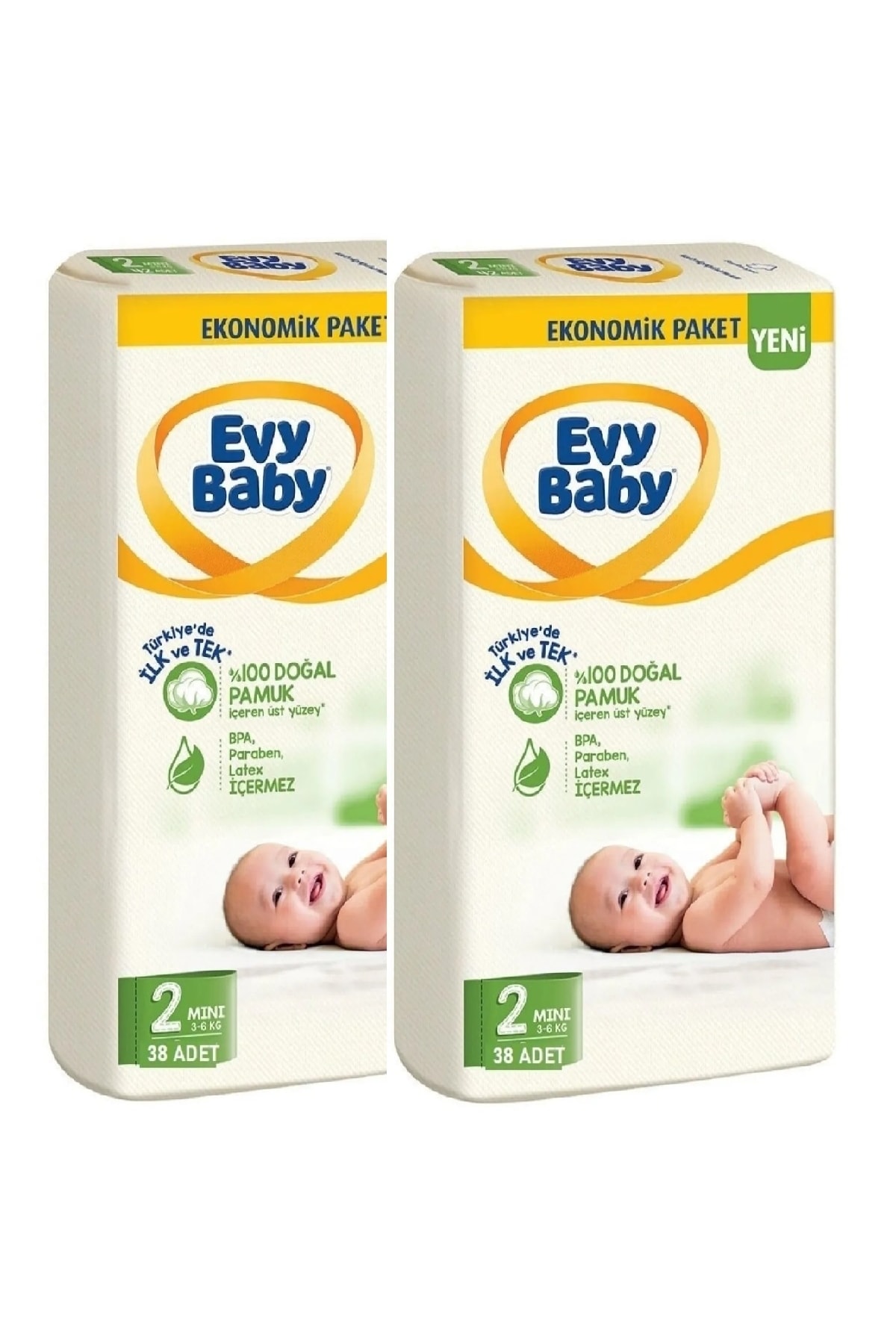 پوشک بچه سایز 2 مینی فرصت بسته 76 عددی جدید اورجینال Evy Baby