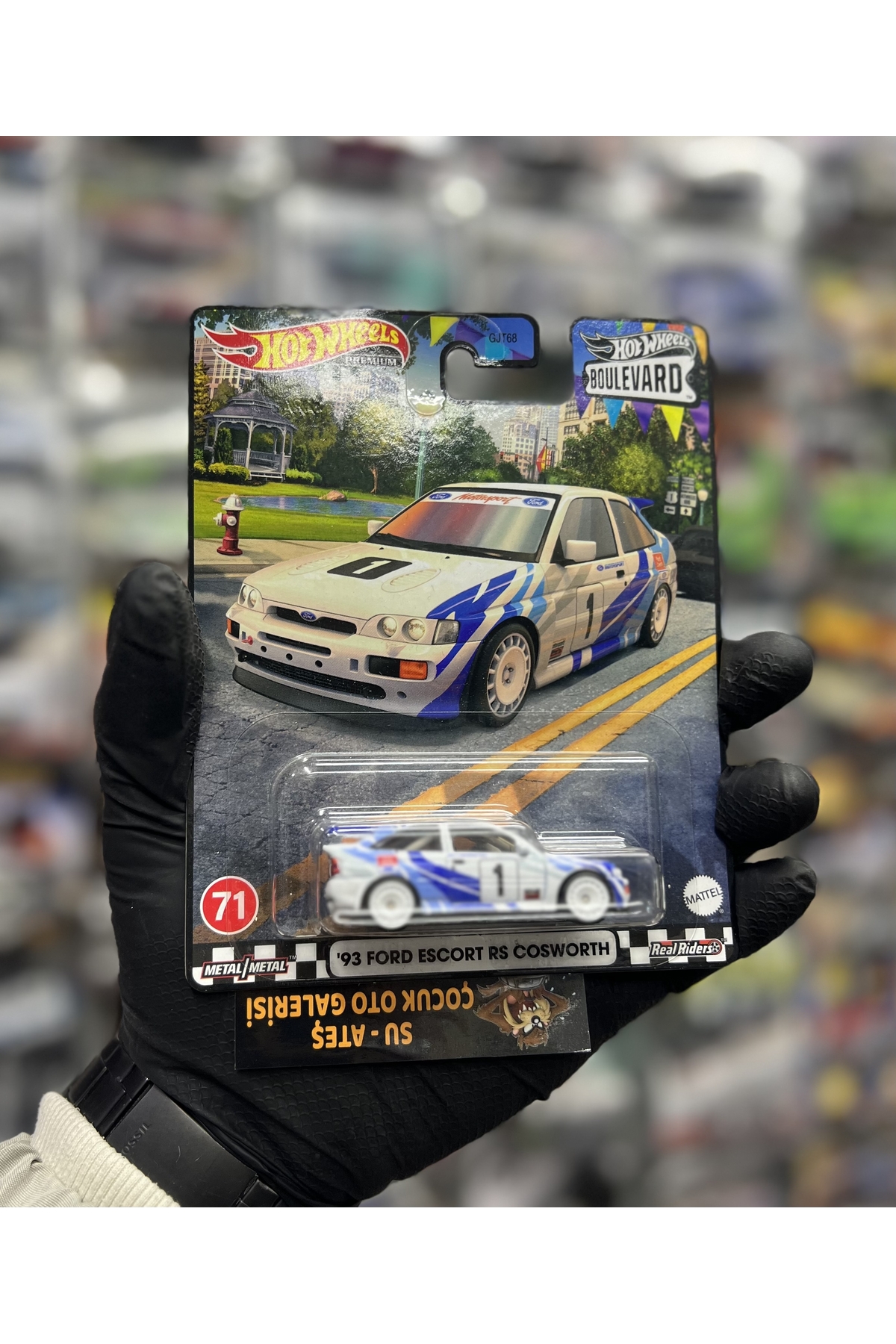 ماشین اسباب بازی بلوار ‘93 FORD ESCORT RS COSWORTH 1.64 هات ویلز اورجینال HOT WHEELS