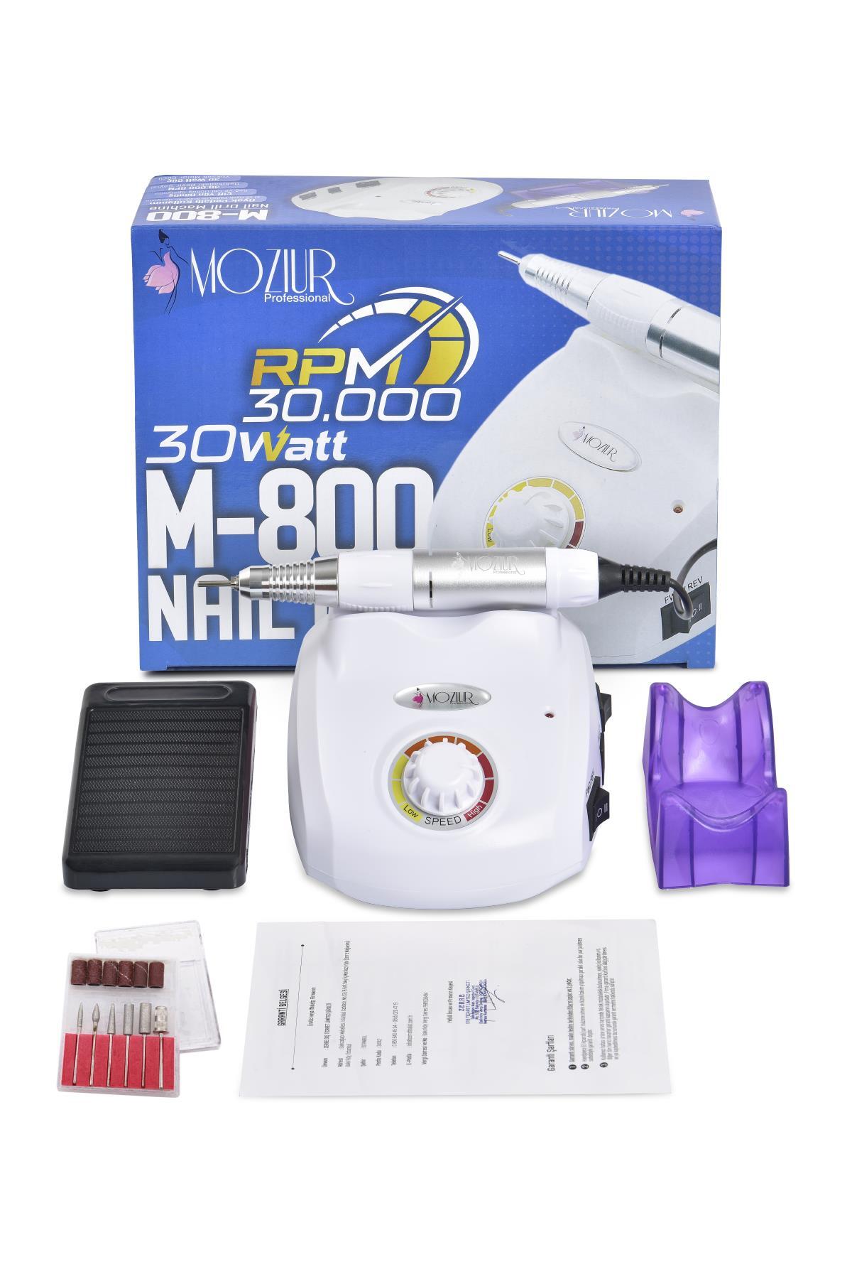 ست مانیکور و پدیکور ماشین سوهان ناخن برقی M 800 30W 30.000 RPM سفید MOZIUR