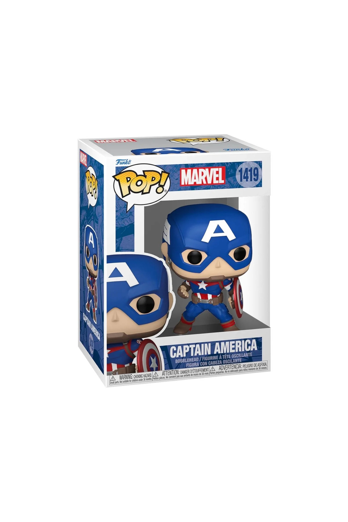 فیگور پاپ مارول کلاسیک CAPTAIN AMERICA NO:1419 BOBBLE HEAD Funko
