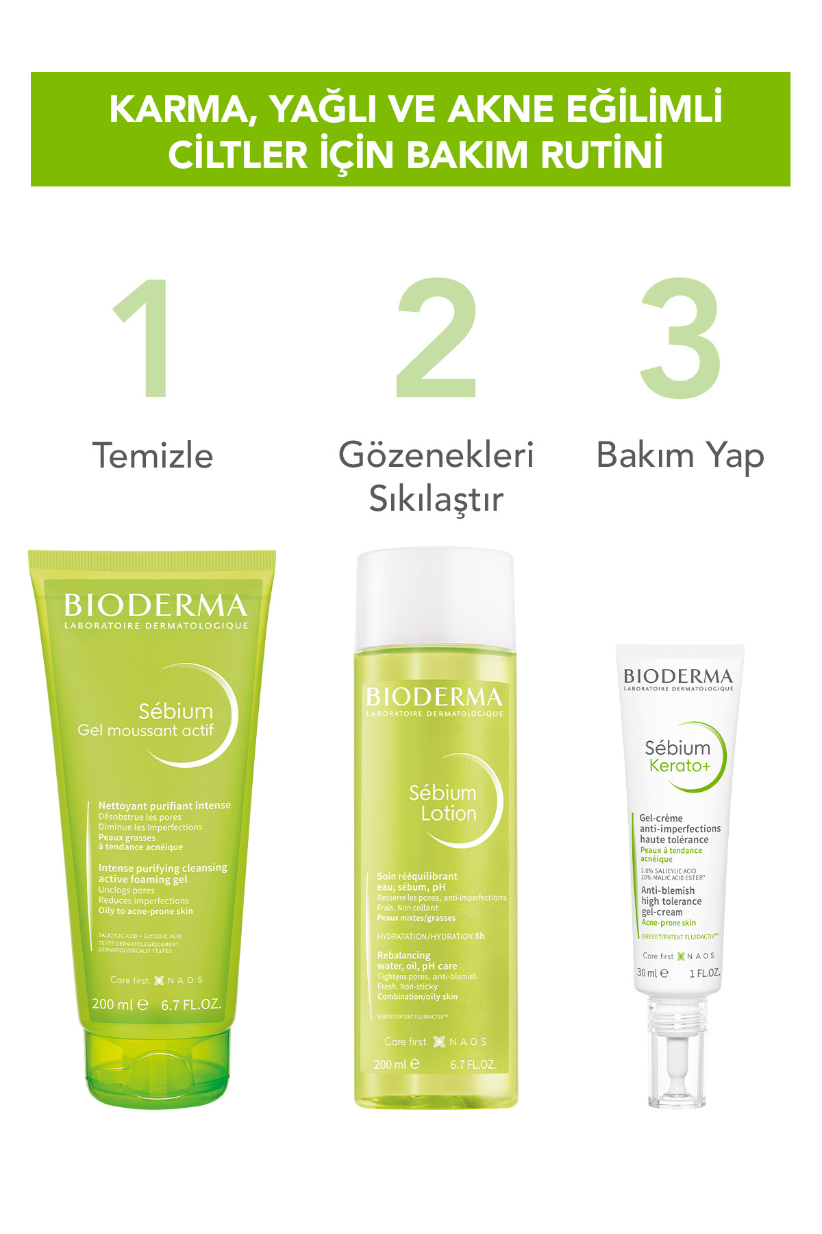 تونر پوست چرب با حجم 200 میل بایودرما Bioderma