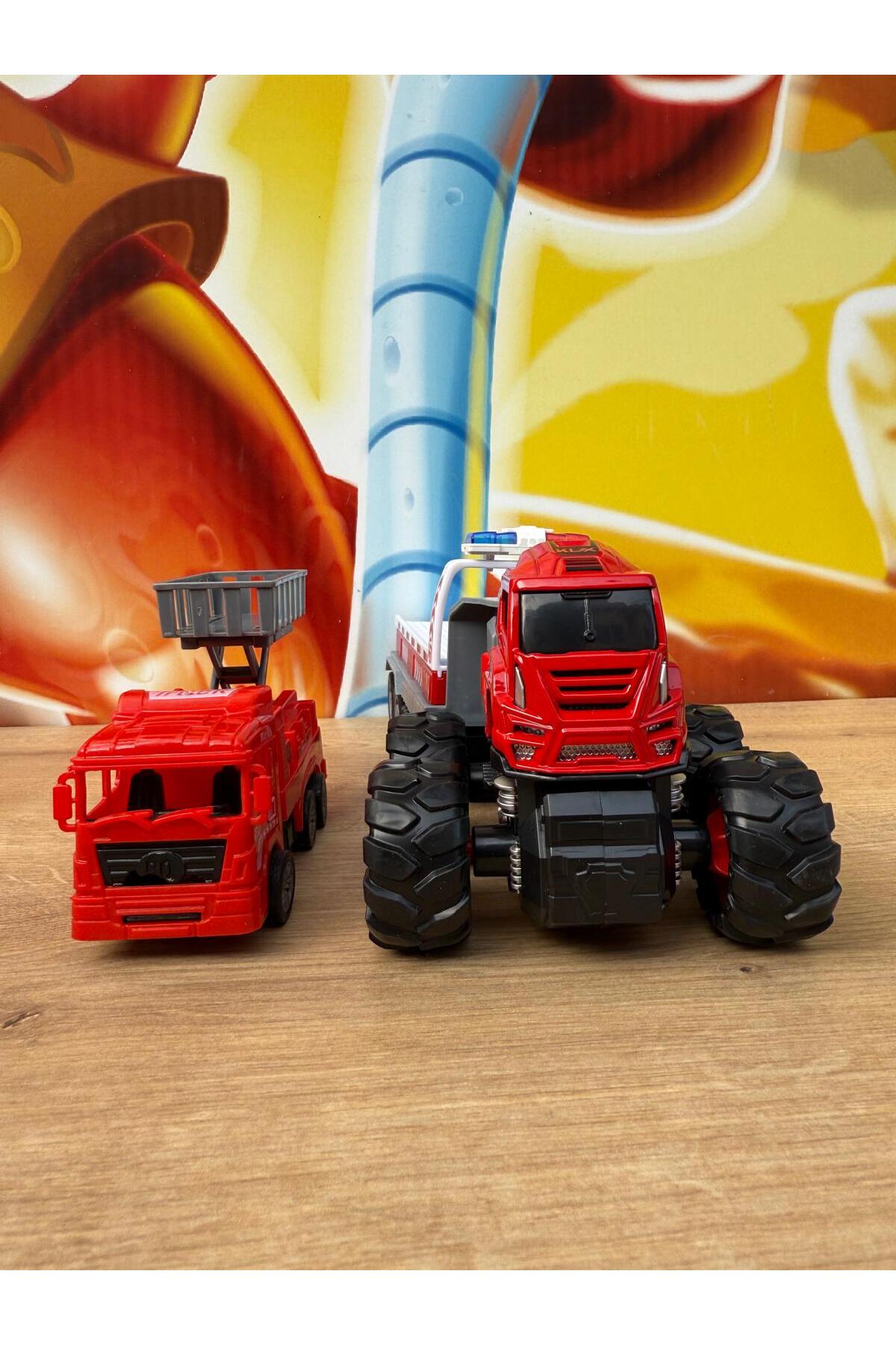 ماشین اسباب بازی مجموعه آتش نشانی 4X4 اصطکاکی دایکاست scntoys