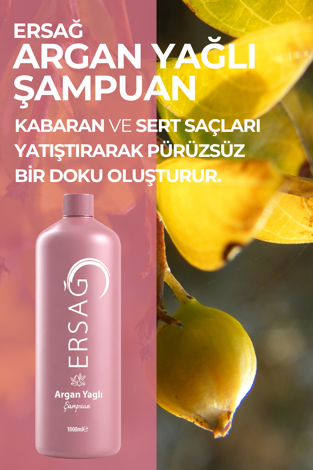 Ersağ شامپو روغن آرگان 1000 میلی لیتر