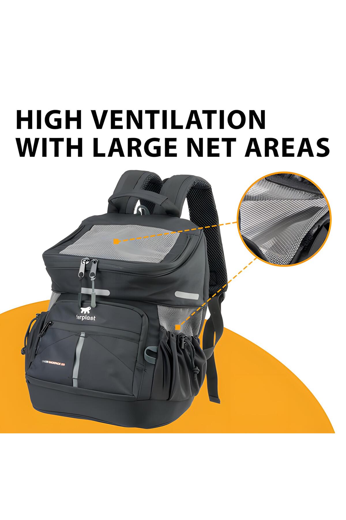 کیف حمل حیوانات خانگی فرپلاست Ferplast Voyager 400، مشکی، ۳۳×۲۳×۴۱ سانتی‌متر