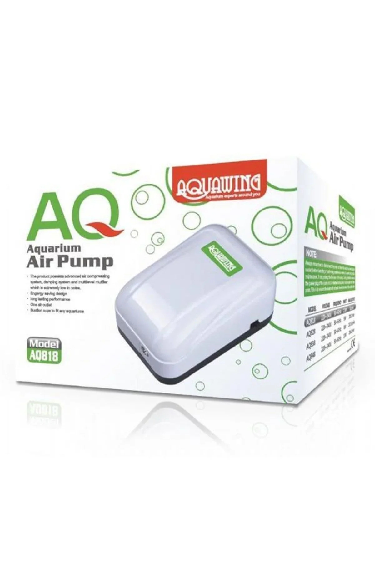 پمپ هوای آکواریوم آکواوینگ Aquawing AQ818 تک‌خروجی ۲٫۵ وات