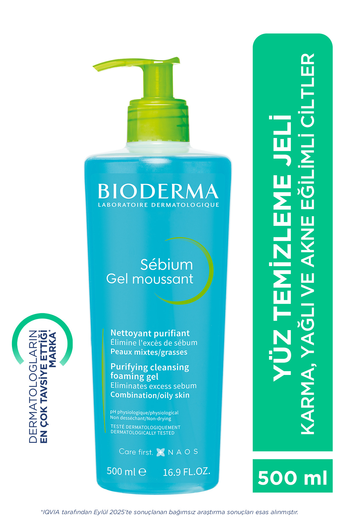 فومینگ ژل شستشو  پوست چرب با حجم 500 میل بایودرما Bioderma