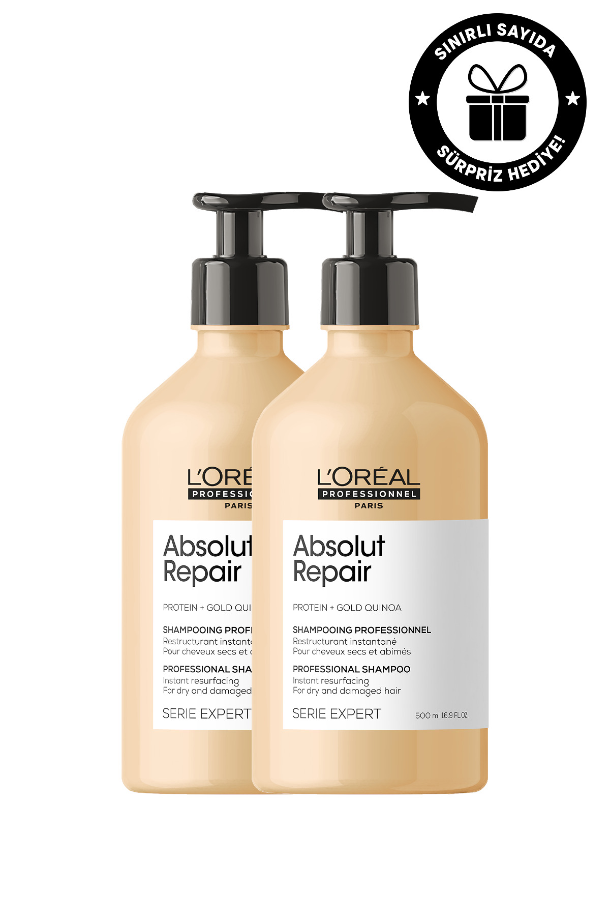 L'oreal Professionnel شامپو تعمیر کننده موی سری لورئال پروفشنال Absolut Repair 500 میلی لیتر x2