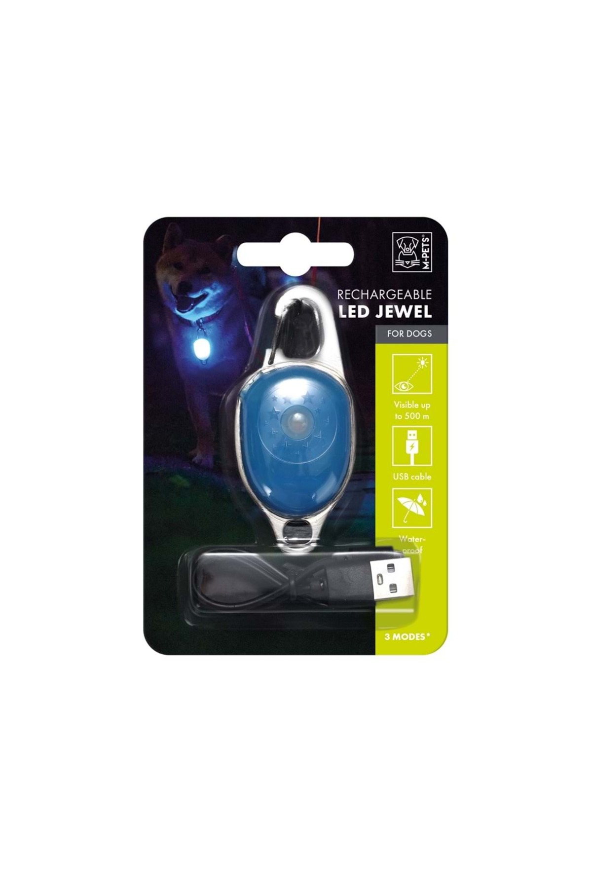 چراغ ایمنی LED Jewel ام‌پتس M-PETS، آبی، مدل 10840399