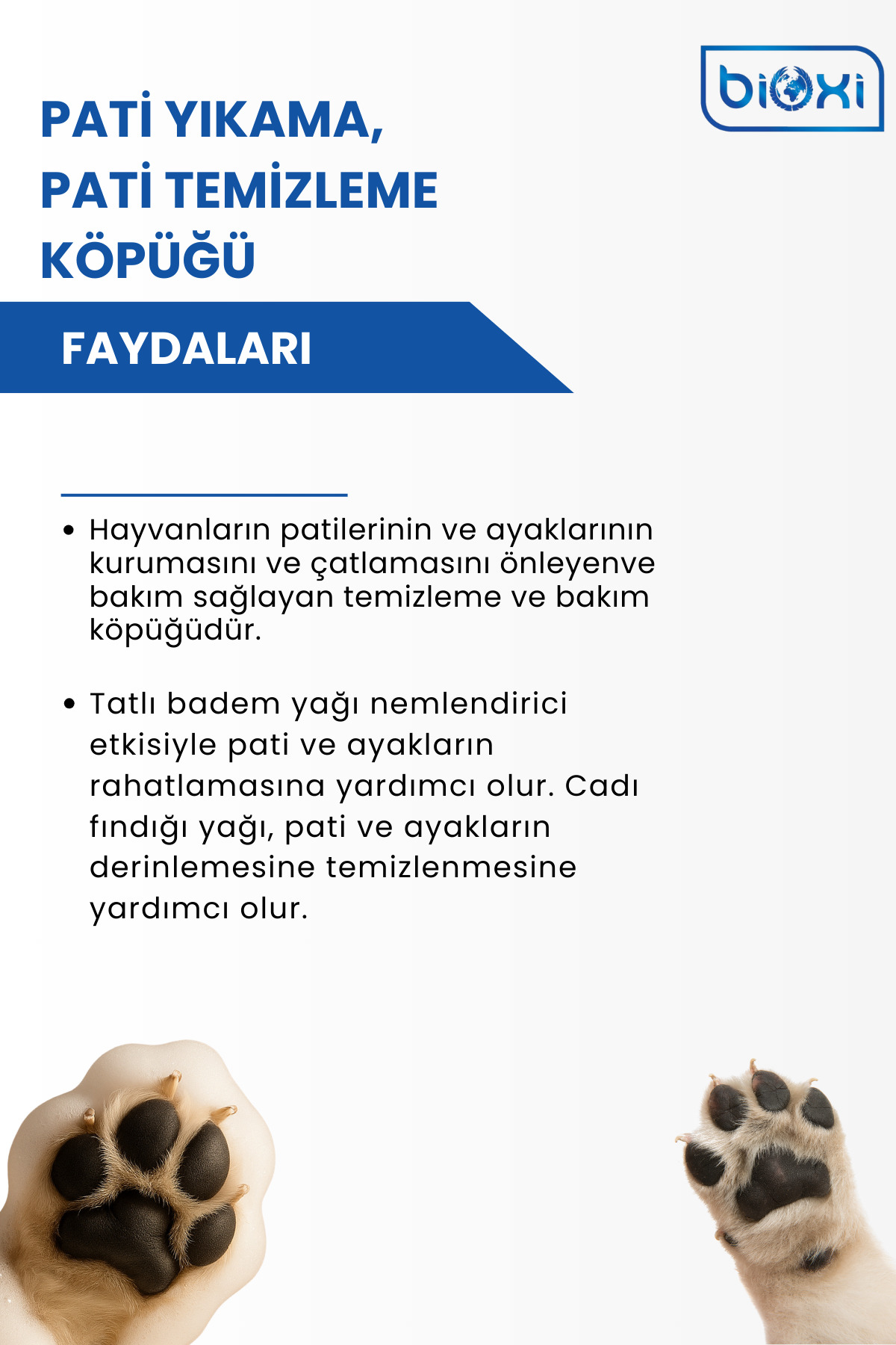 فوم شست‌وشوی پنجه سگ و گربه بایوکسی Bioxi، ۱۵۰ میلی‌لیتر