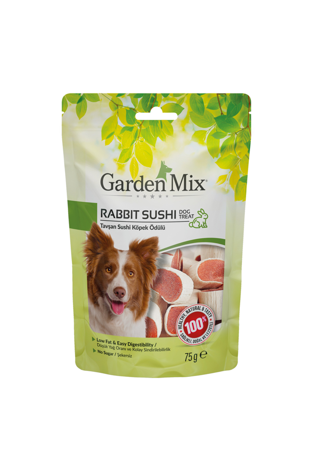 تشویقی سگ سوشی خرگوشی گاردن‌میکس Gardenmix، ۷۵ گرم