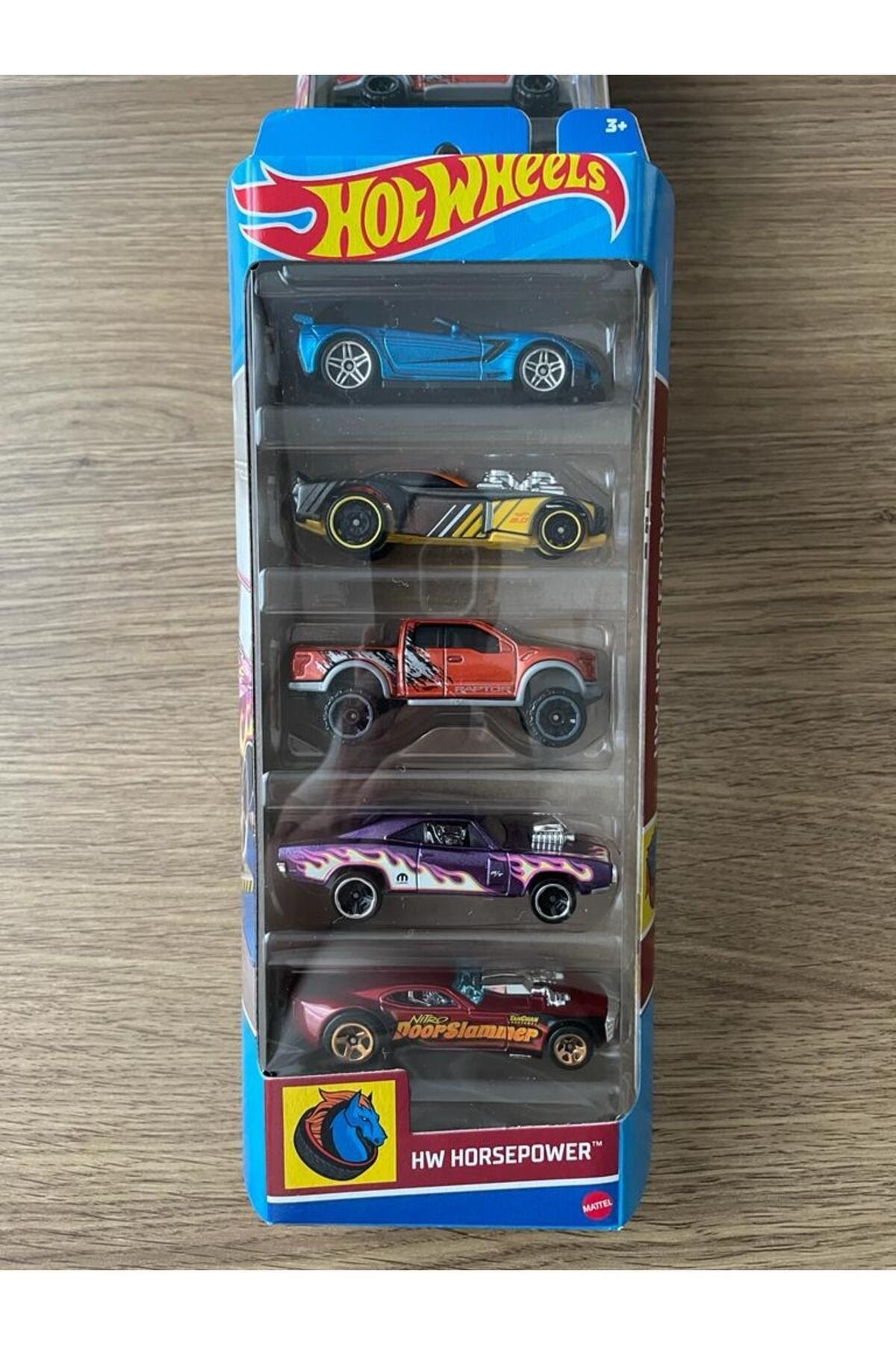 ماشین اسباب بازی 5 CAR مجموعه HW HORSPOWER FERRARI FORD RAPTOR هات ویلز اورجینال HOT WHEELS