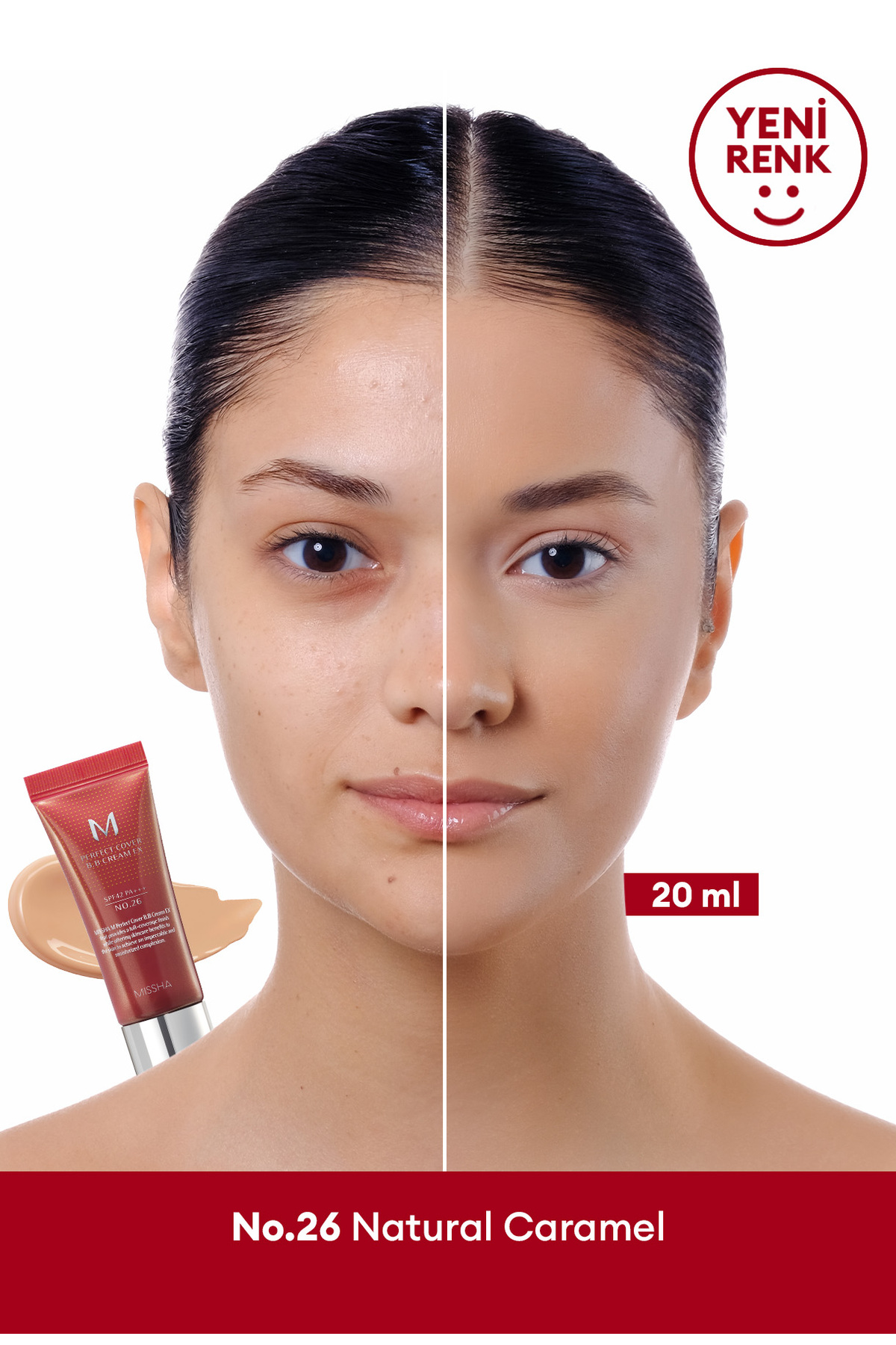 کرم پودر چند منظوره میشا پرفکت کاور مدل Perfect Cover BB Cream SPF42 PA+++ شماره ۲۶ (۲۰ میلی لیتر)
