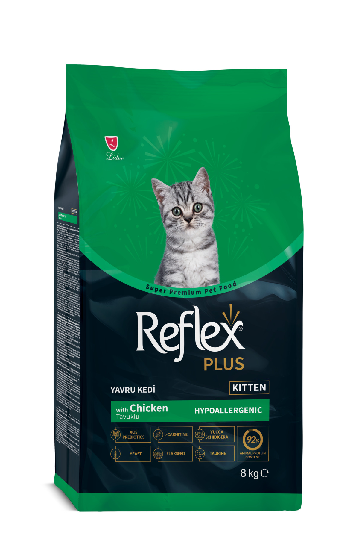 غذای خشک گربه رفلکس Reflex Plus با طعم مرغ، ۸ کیلوگرم