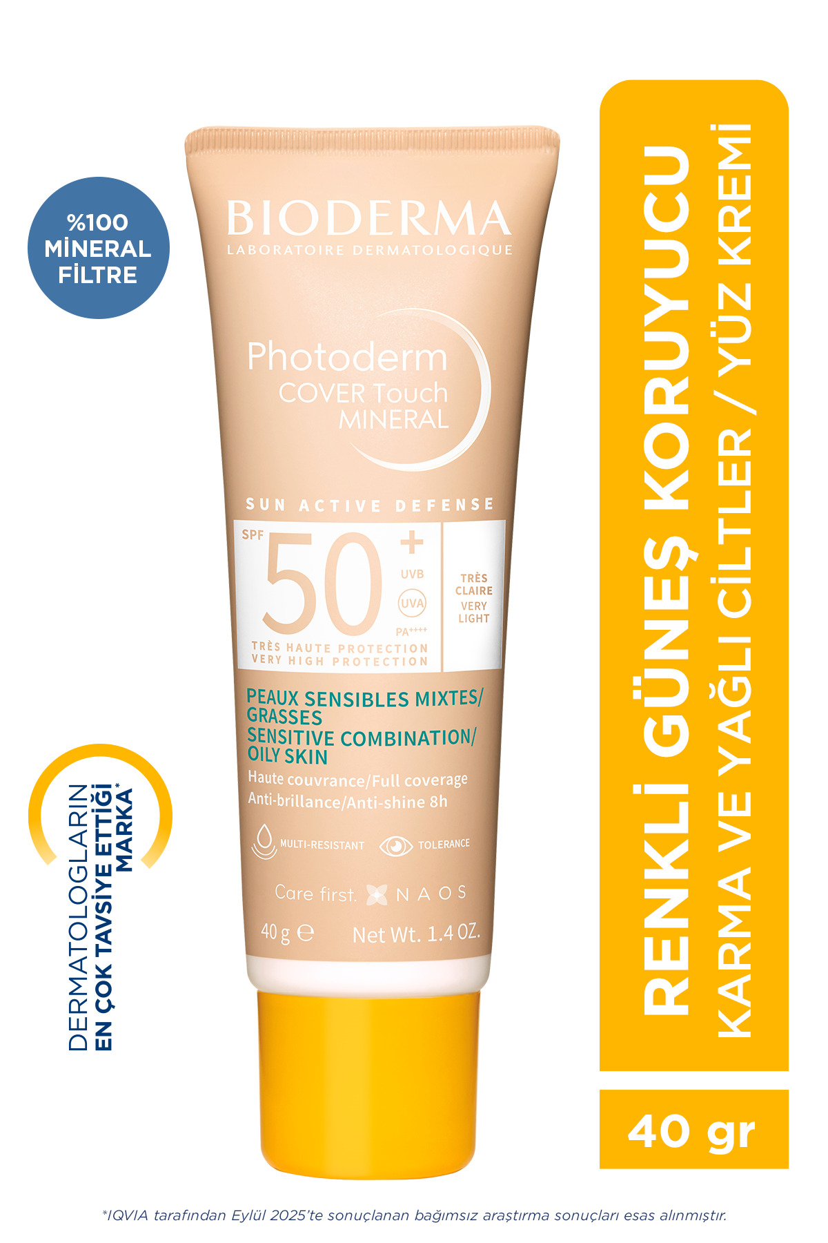 Bioderma ضدآفتاب فوتودرم کاور تاچ SPF50 + کانسیلر روغنی بسیار سبک برای پوست چرب 40 میلی لیتر