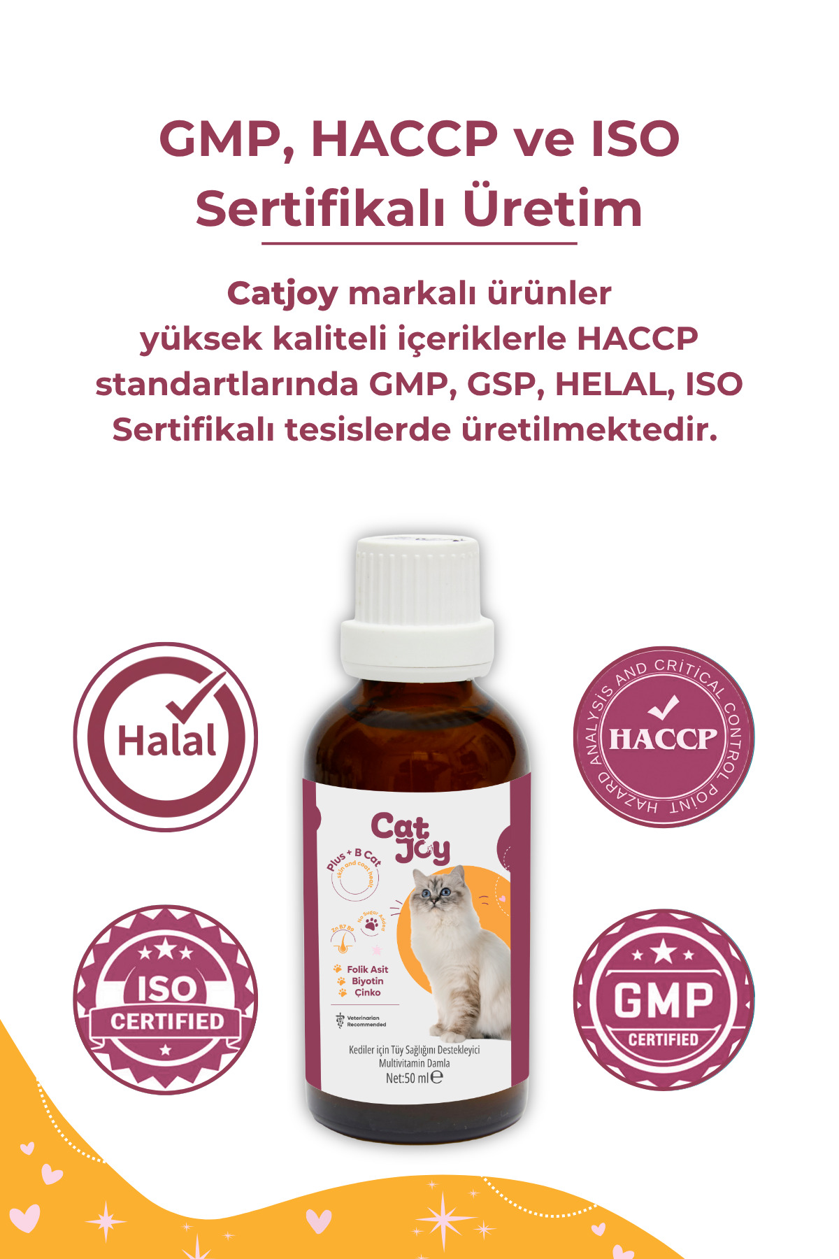قطره پوست و موی گربه پلاس B کت‌جوی CATJOY، ۵۰ میلی‌لیتر