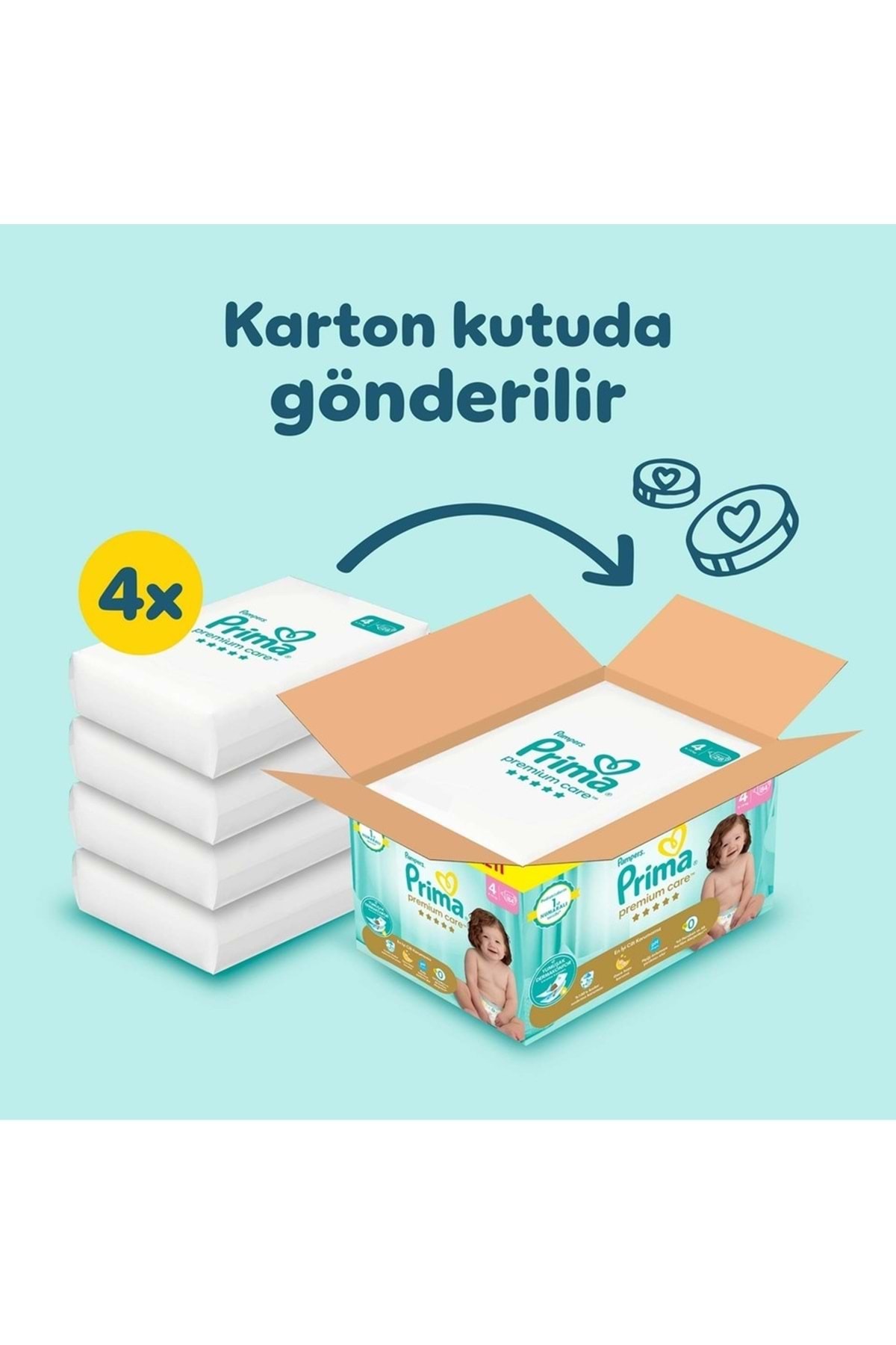 پوشک بچه BABY DAIPER PREMIUM CARE 4NO 84 اورجینال Prima