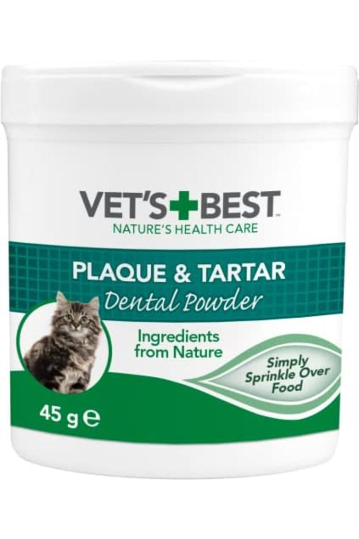 پودر مراقبت دهان گربه وتس‌بست VET'S BEST با جلبک دریایی و اسپیرولینا، ۴۵ گرم