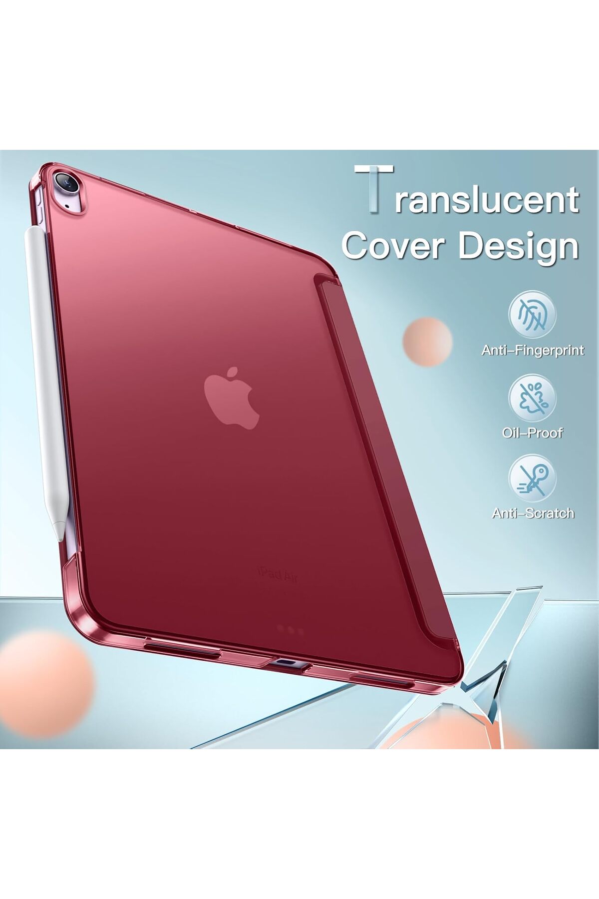 کاور تبلت IPAD AIR 11 INCH M2 M3 CHIP 4. 5. 6. قاب پایه ضد واژگونی هوشمند مغناطیسی قوی فیبکس Fibaks